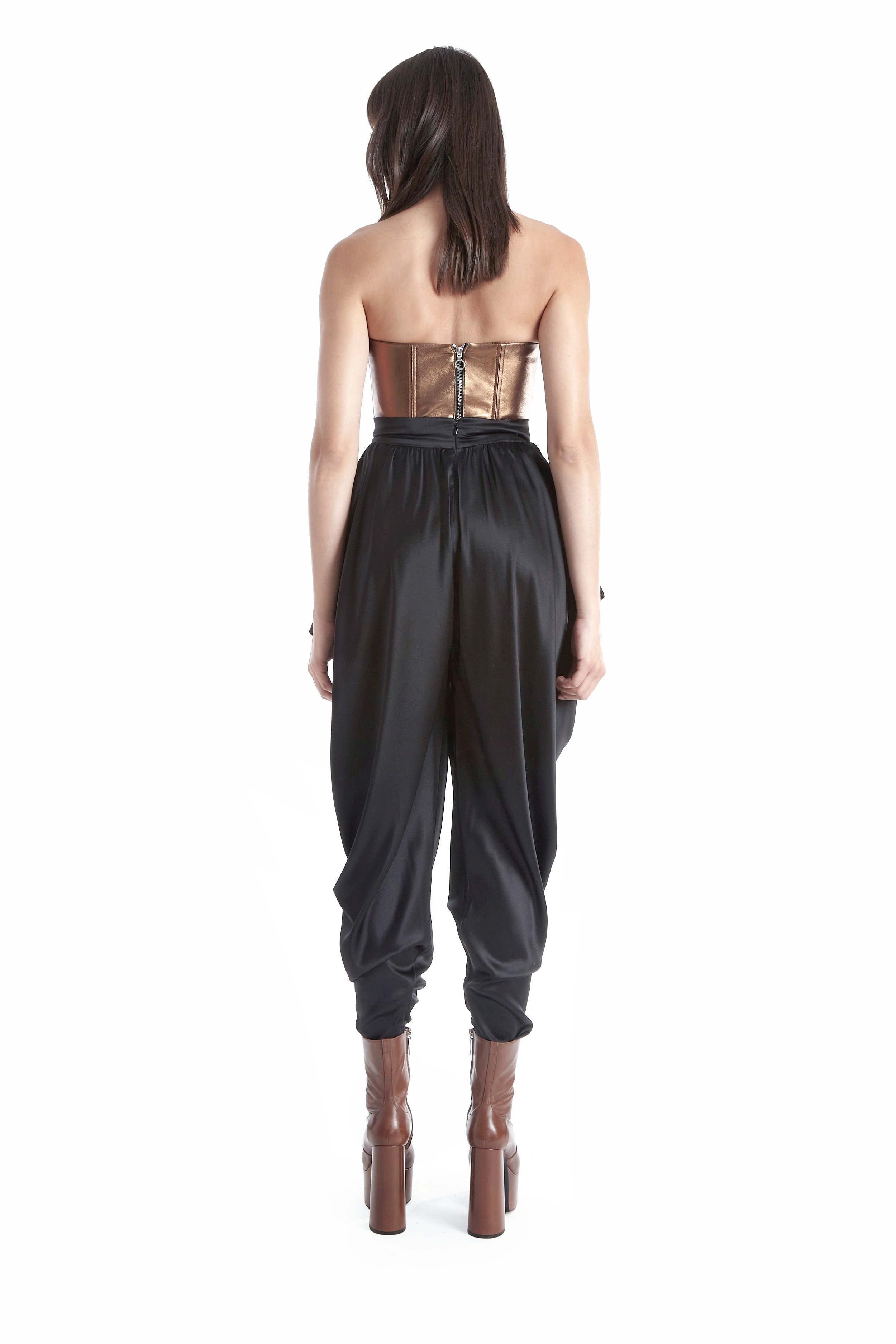 Luxury silk black harem pants to dance the night away