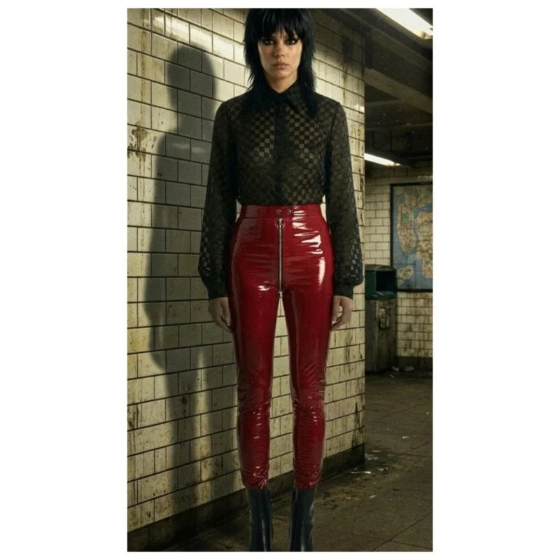 ALL ACCESS VINYL PANTS | RED