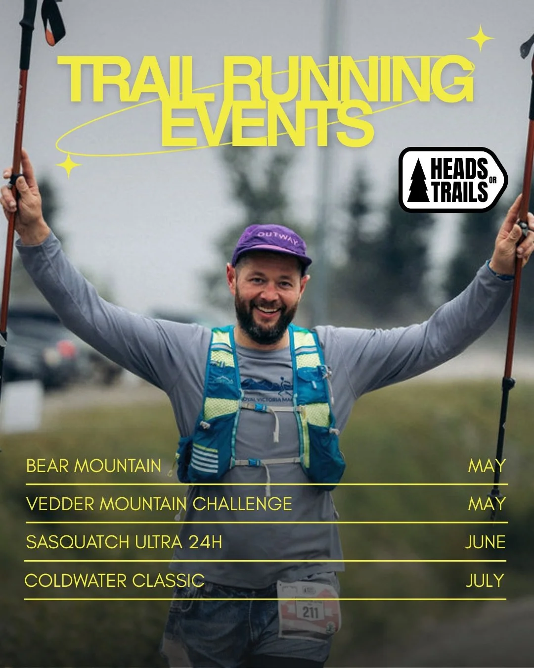 Every trail race has a story.
Every start line brings a different challenge.
These are the four events we are proud to host this season.
Come earn your finish out there ⛰️ 🔔