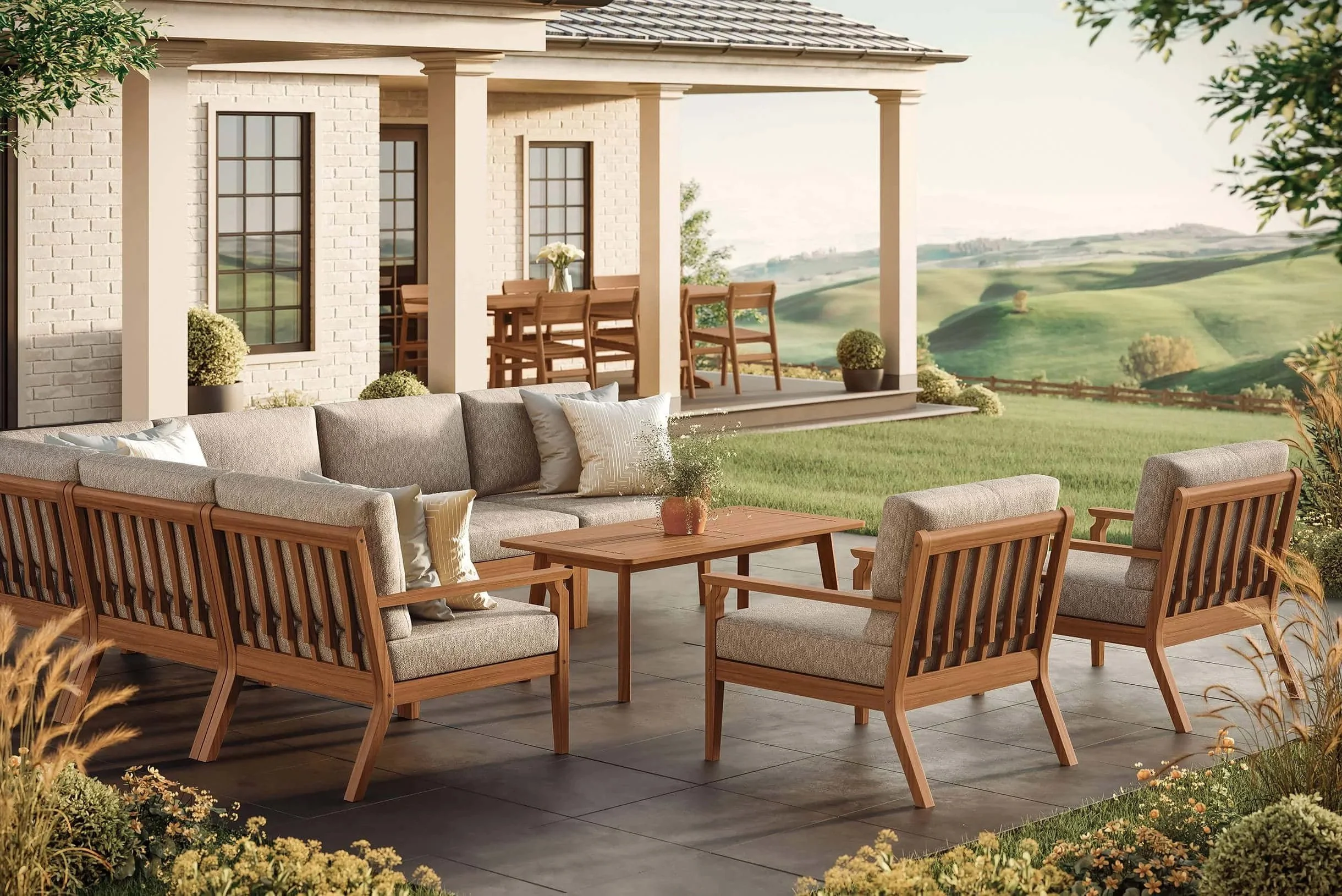 Unicon Deep Seating from Jensen Outdoors is just one of the 40+ casual outdoor furniture sets available at the Bucks Country Gardens furniture showroom in Doylestown Pennsylvania