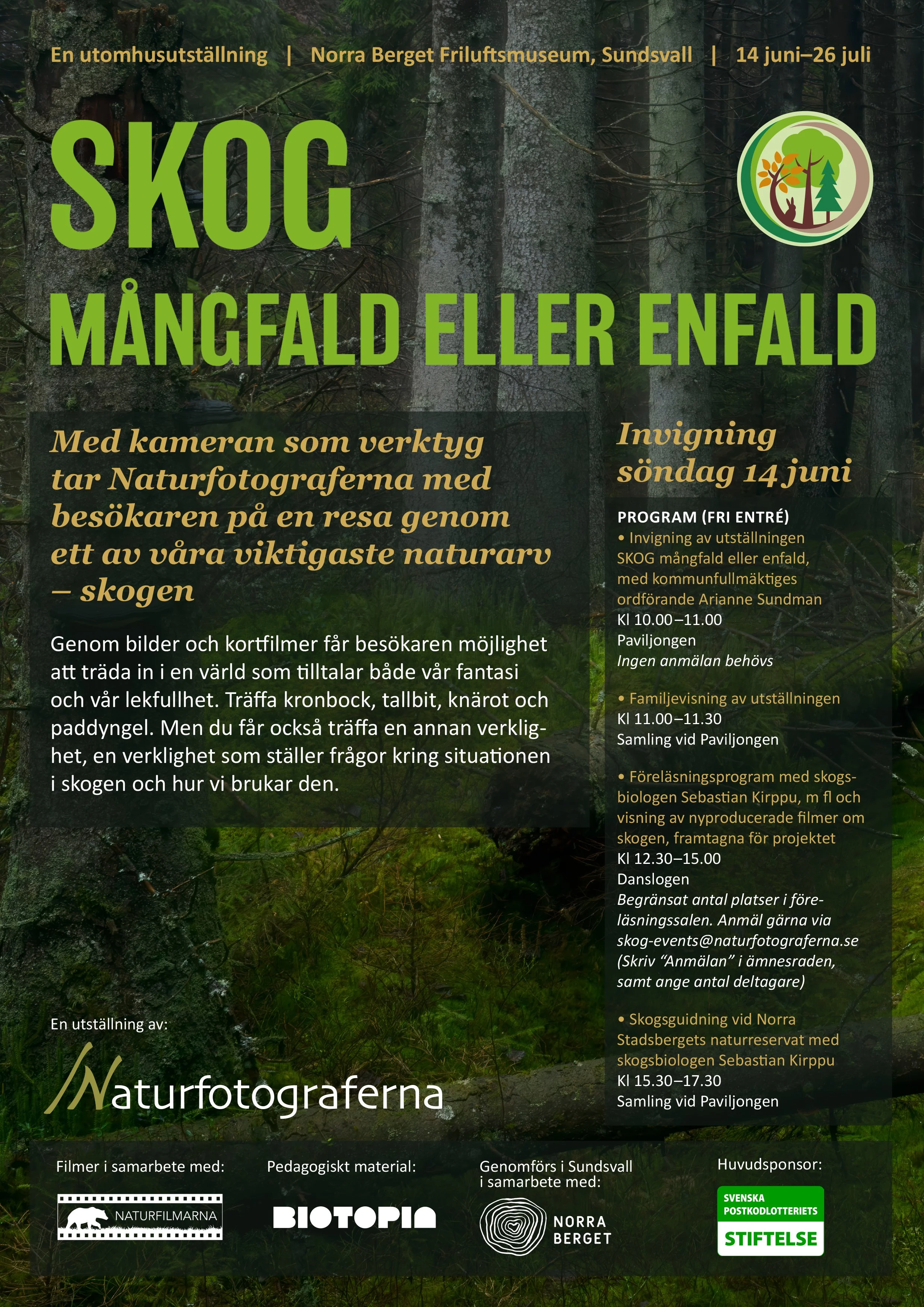 Övergripande program invigning i Sundsvall 14 juni