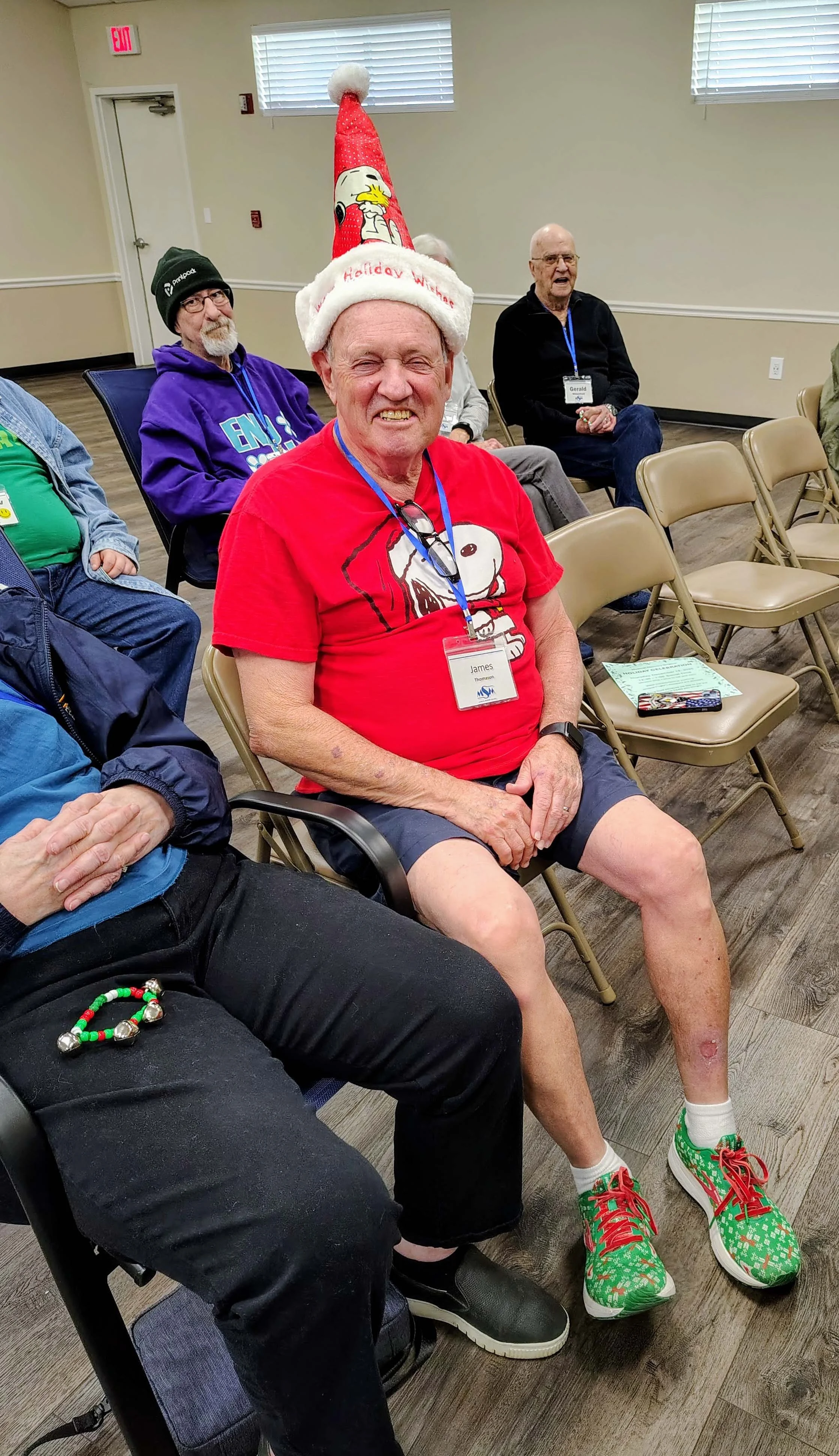 20251211 - James decked out in Snoopy holiday attire