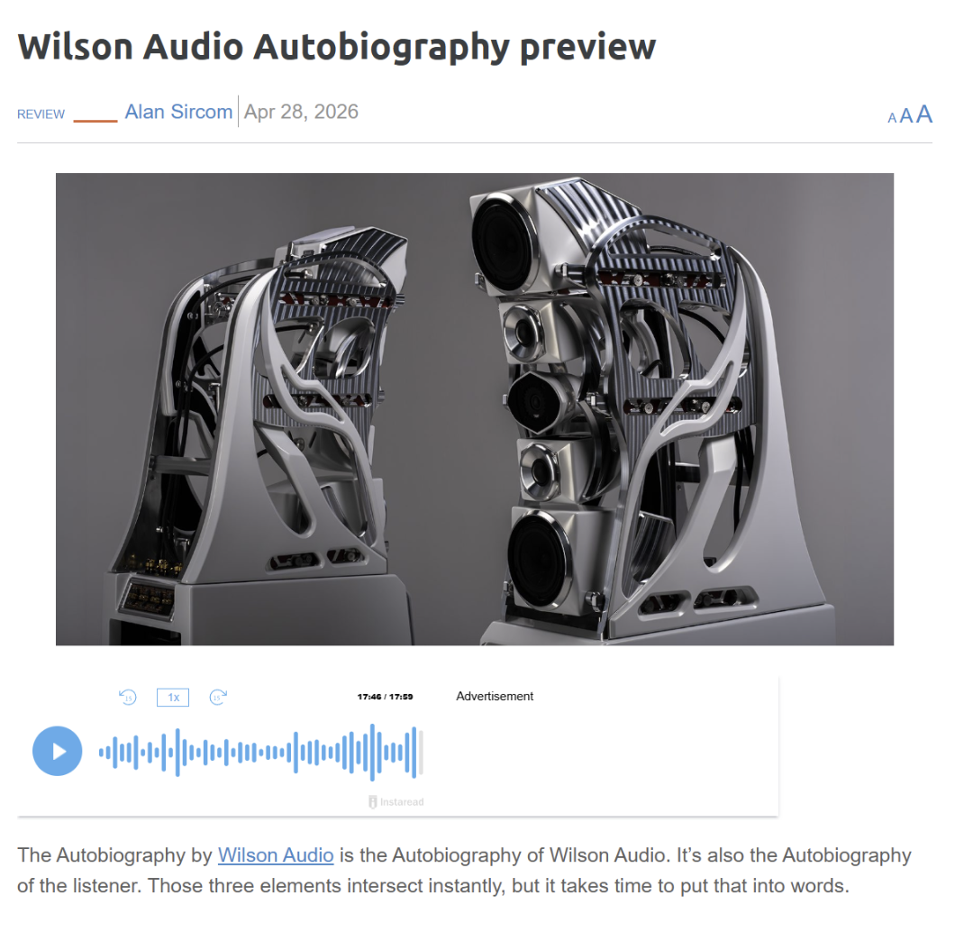 Hi-Fi+ Wilson Audio Autobiography Preview By Alan Sircom