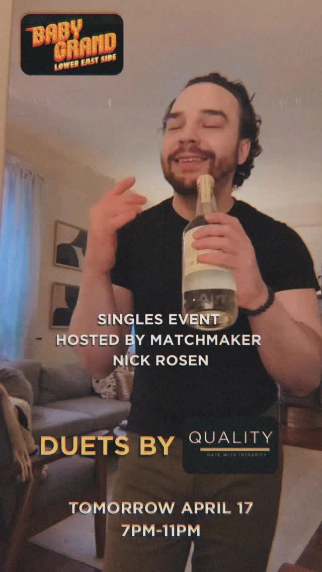 Tomorrow’s forecast: zero pressure, full chaos, and possible duets.
Join us Tomorrow, April 17 at Baby Grand (LES) from 7–11PM for a singles karaoke night that’s about connection—not perfection.
Your ticket includes a 10-pac