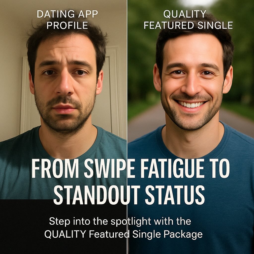 Tired of feeling invisible in the dating world?
You’re not asking for too much — you’re asking for QUALITY.
Step into the spotlight and get noticed by intentional singles who are tired of the swipe-and-ghost cycle.
Ready to stand