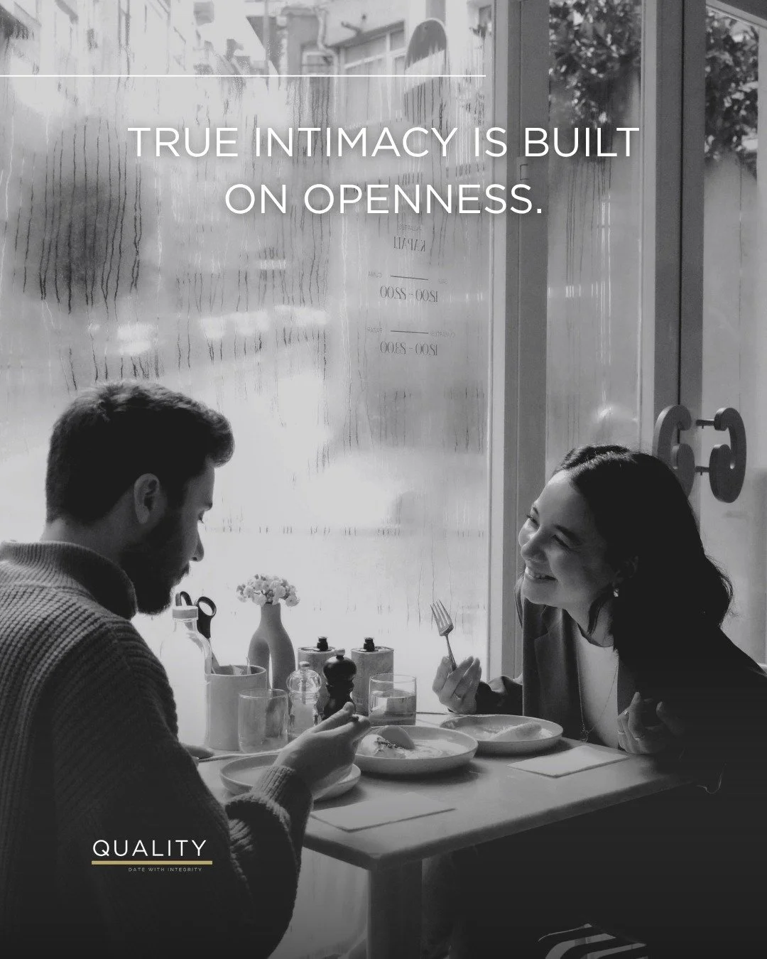Openness creates the space where love can grow. It&rsquo;s in the honest conversations, the quiet understanding, the willingness to be real.

Because intimacy starts when we stop pretending.

Begin your journey to aligned love with QUALITY.

#Quality