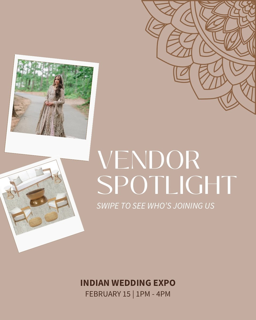 We&rsquo;re bringing together the creatives behind the most unforgettable moments✨ 

Join us this Sunday at The Revelry for our Indian Wedding Expo&mdash;a curated showcase of talented vendors who specialize in bringing South Asian weddings to life. 