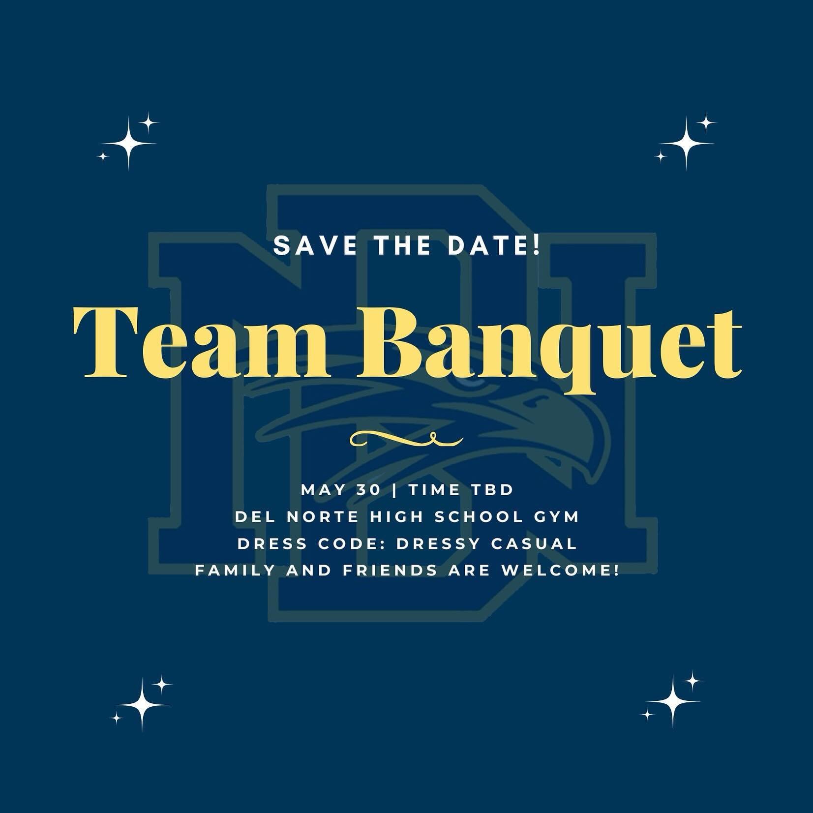 SAVE THE DATE for our team banquet on May 30th! Family and friends are welcome! See you there🏃💨