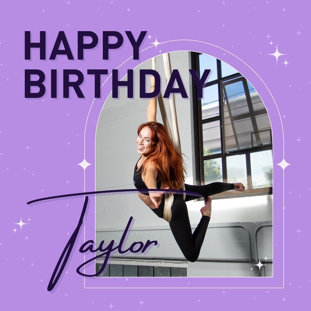 Happy Birthday to our multi-talented aerial hammock instructor and front desk manager @taylorwhiite! 🎉 Your dedication and passion not only elevate our classes but also brighten our studio every day. Here's to celebrating you and all the magic you b