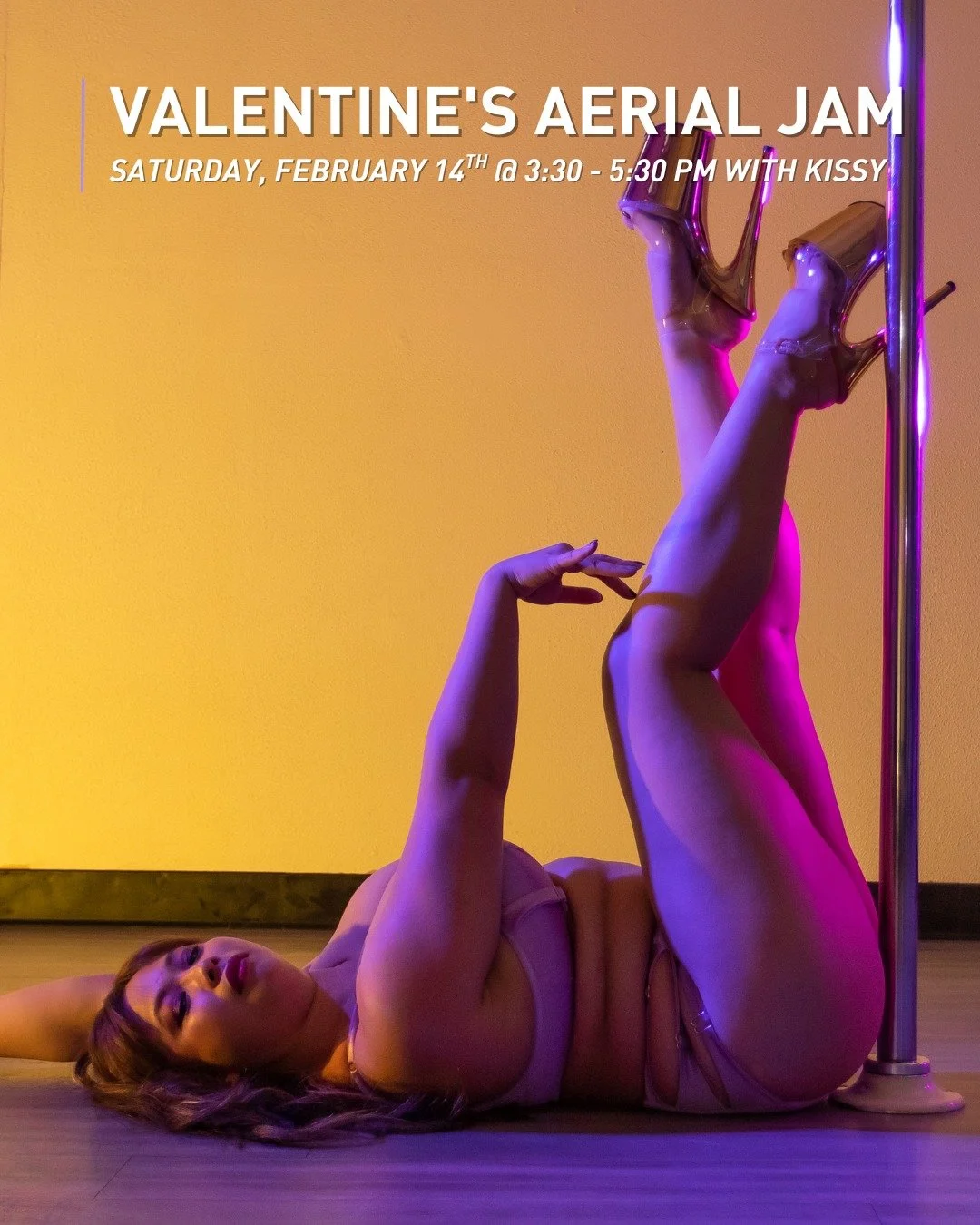 Will you you be our Valentine? 💝

Join Kissy (@kissywan) for a Valentine's Day theme Aerial Jam on Saturday, February 14th from 3:30 - 5:30 pm. We'll also decorate one of the hoops in Valentine's them for double the fun! We'll decorate the space for