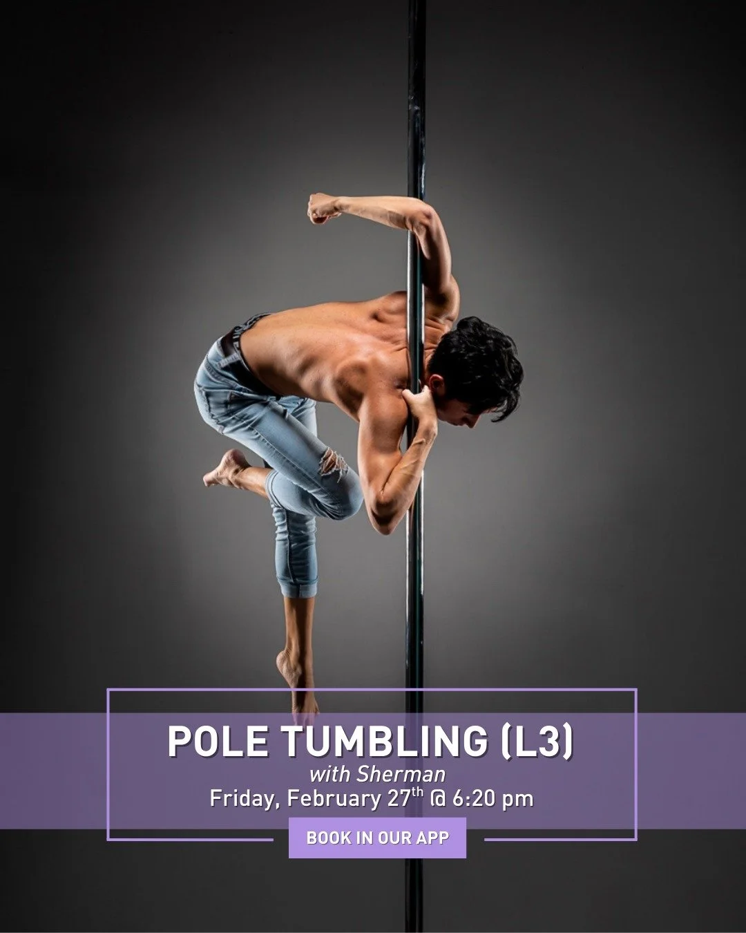 Want to add some dynamic tricks and transitions to your pole combos? This specialty class will focus on pole tumbling tricks and transitions, with an emphasis on safety, technique, and smart progressions. Join Sherman (@iasheryu) on Friday, February 