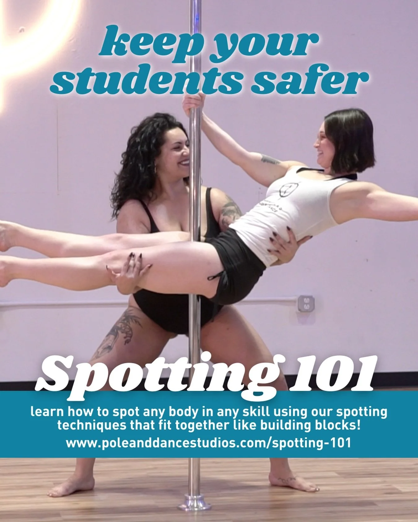 Give your students better support than just saying &ldquo;take a deep breath&rdquo; when they try something new. Our new virtual workshop, Spotting 101, gives you skills you can put into practice right away. 

#poleteachertraining #polespotting #pole