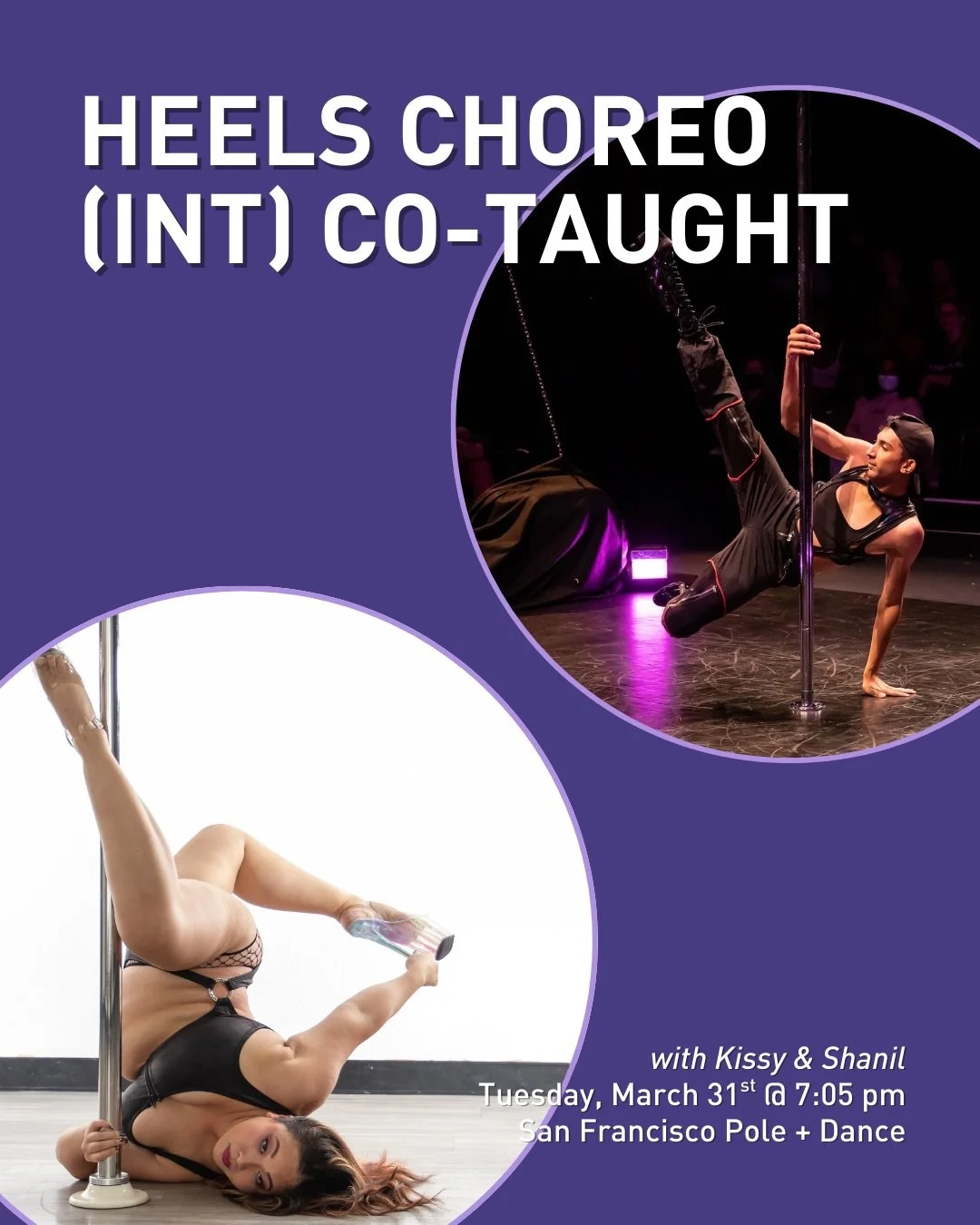 Two baddies linking up to Co-Teach Heels Choreo (Int)! Join Kissy (@kissywan) and Shanil (@blade_baddie_) on Tuesday, March 31st at 7:05 pm.

#sfpoleanddance #poleanddancestudios #poledancersofig #bayareapole #sfpoledance