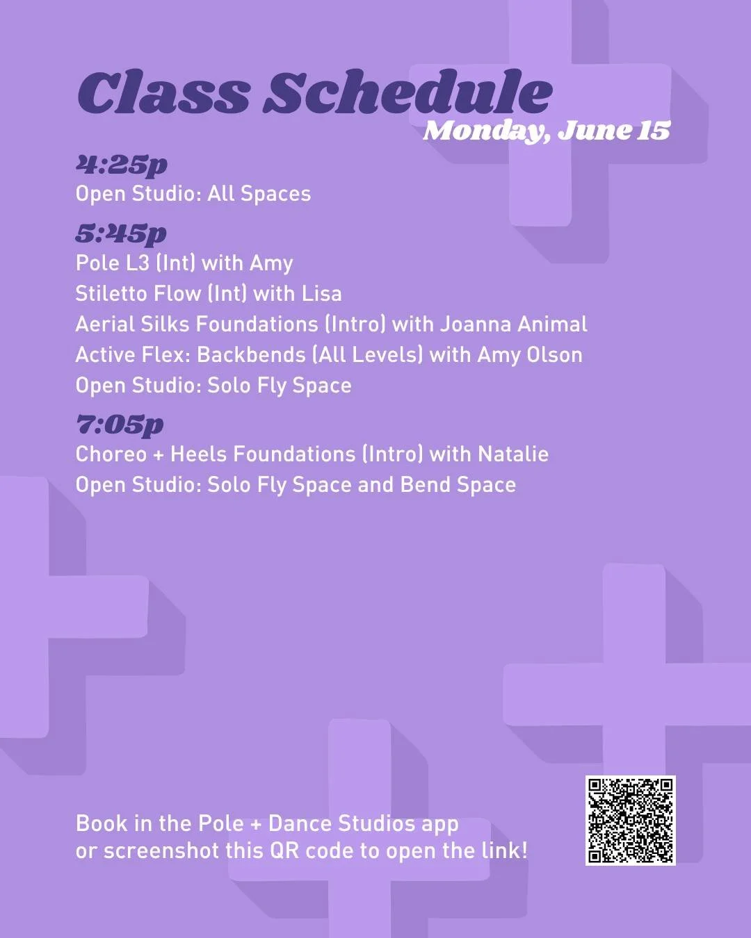 Check out our schedule for the week of June 15th!

Book and find up the most up-to-date information from subs to class cancelations in the Pole + Dance App.

#sfpoleanddance #poleanddancestudios #poledancersofig #bayareapole #sfpoledance