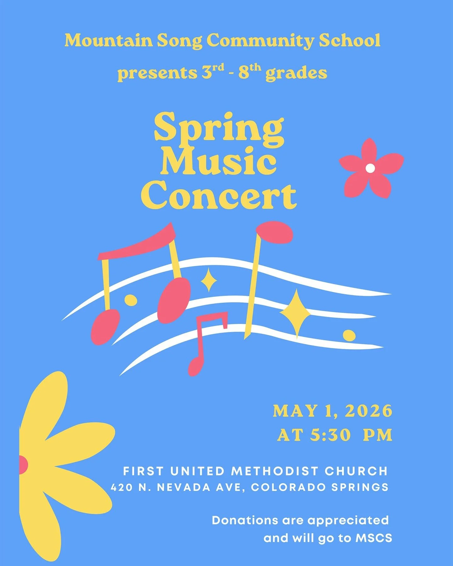 Join us on Friday, May 1, 5:30pm at @FUMCCS for our Spring Music Concert.