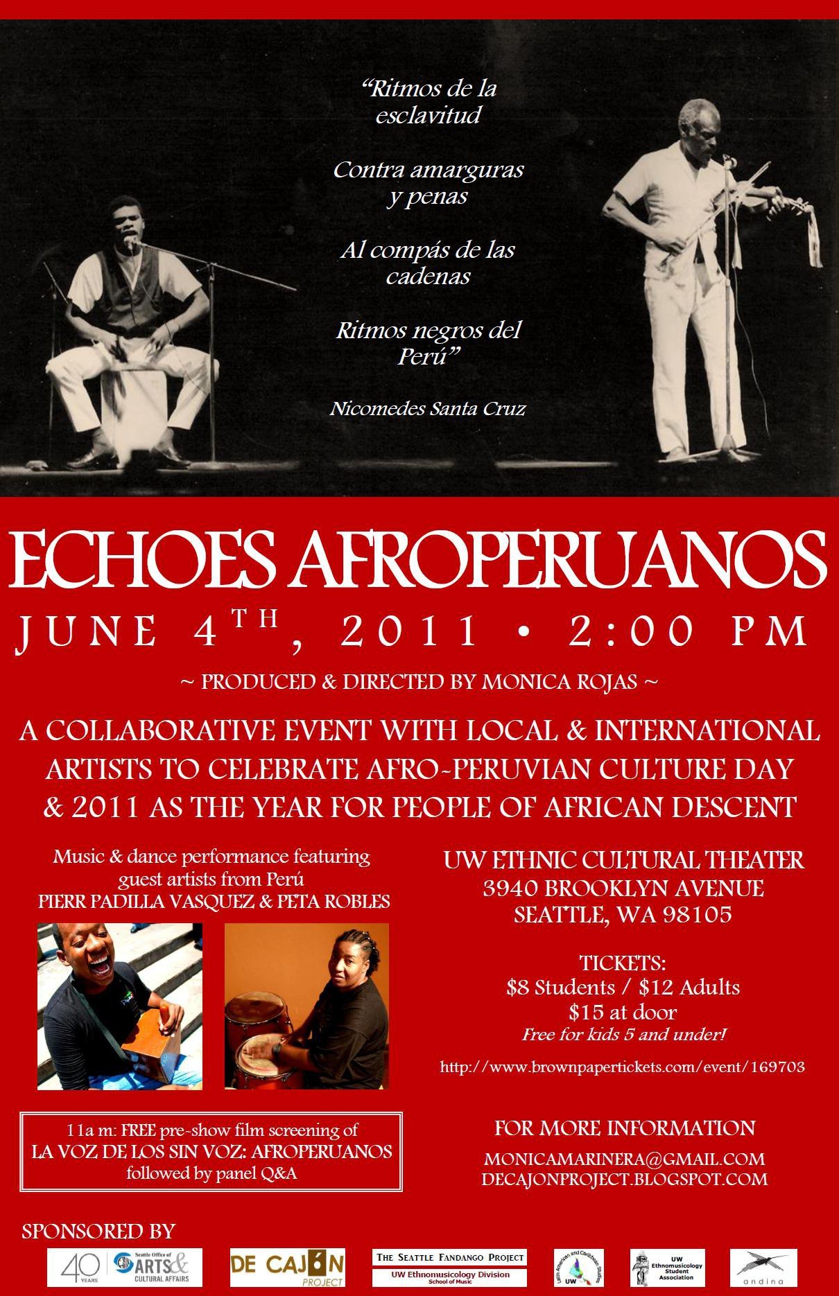 Echoes Afroperuanos poster, 2011