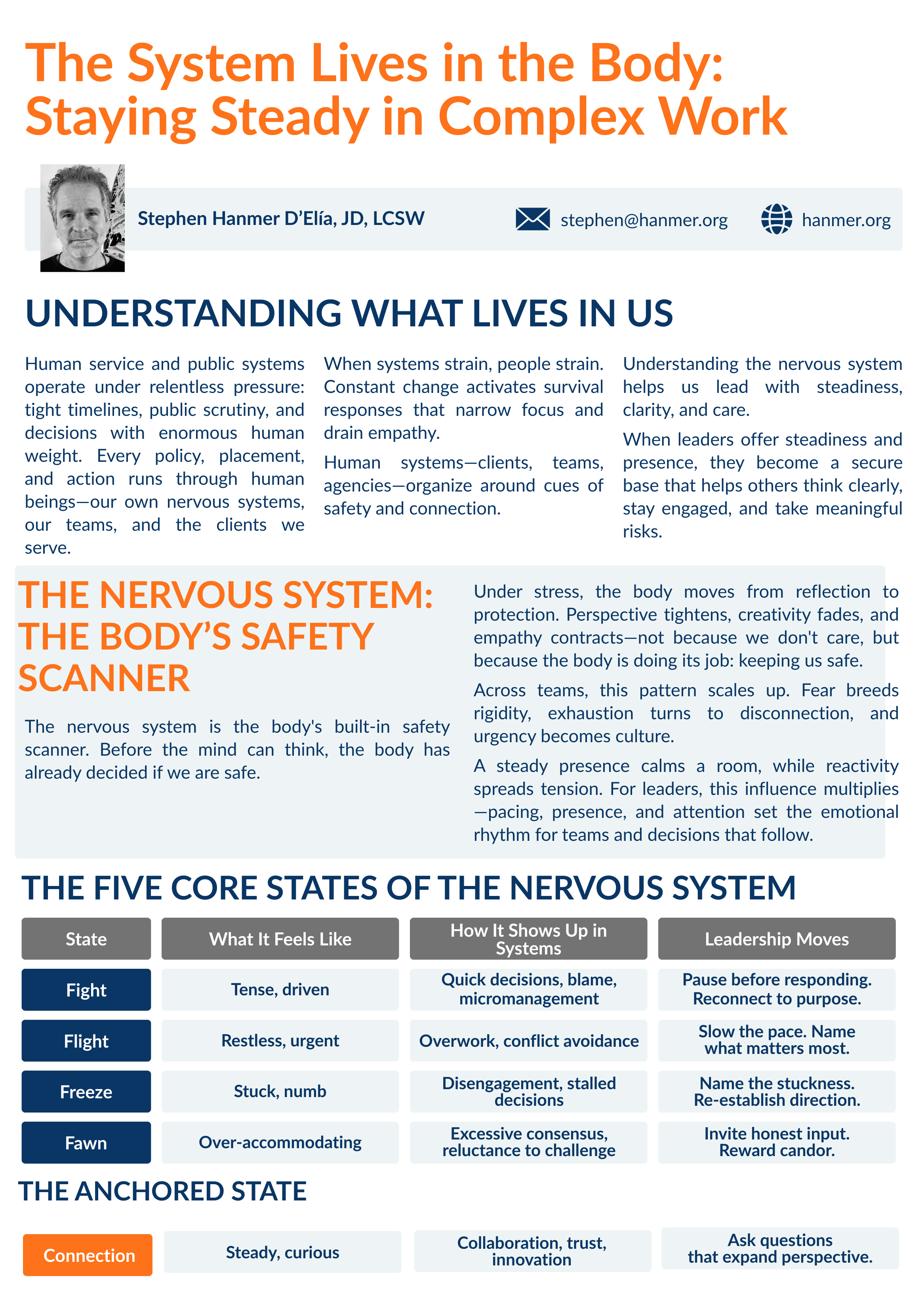 The System Lives in the Body: Staying Steady in Complex Work
