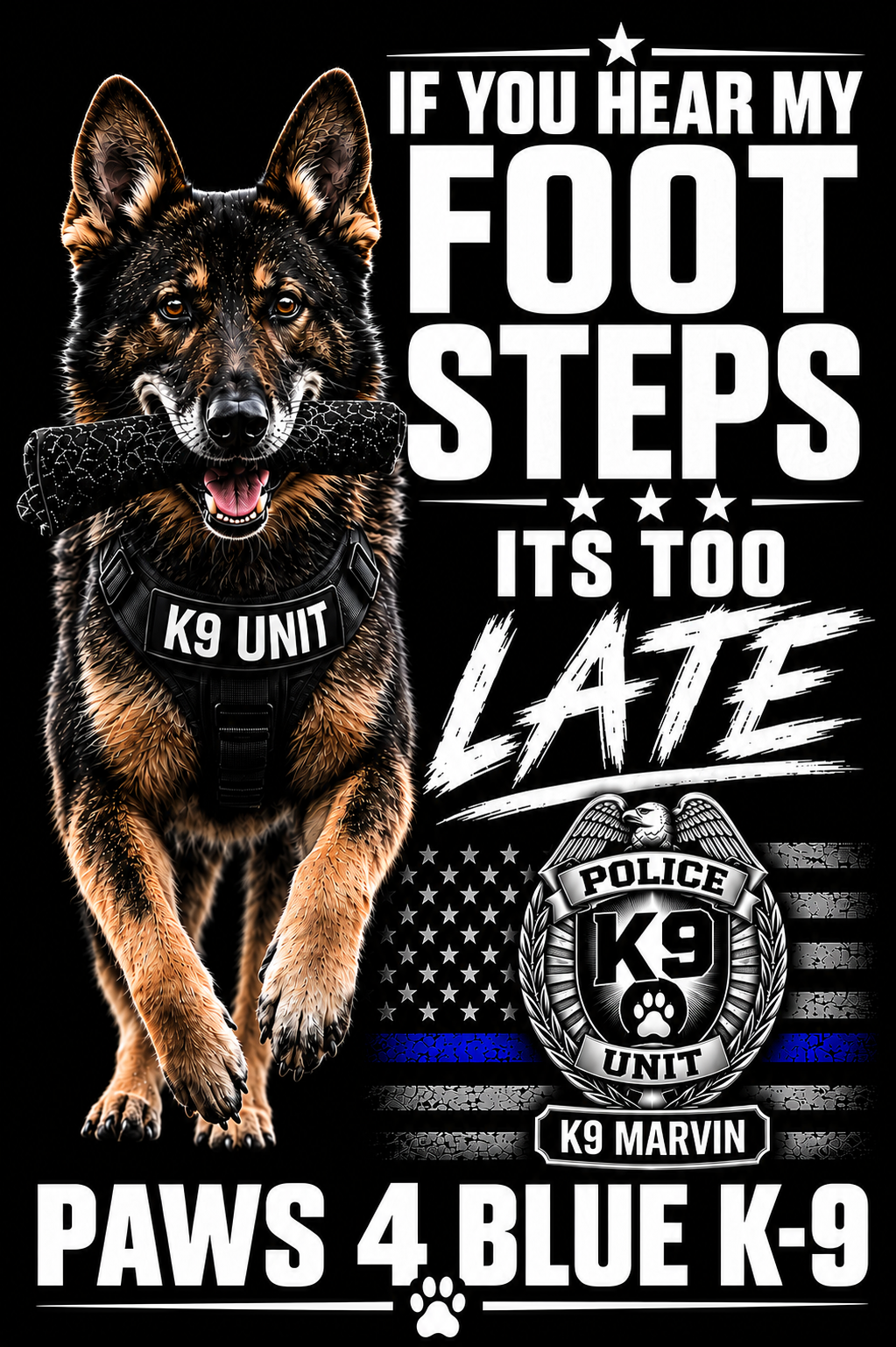 Police K9 Long Sleeve shirt - Paws 4 Blue K-9