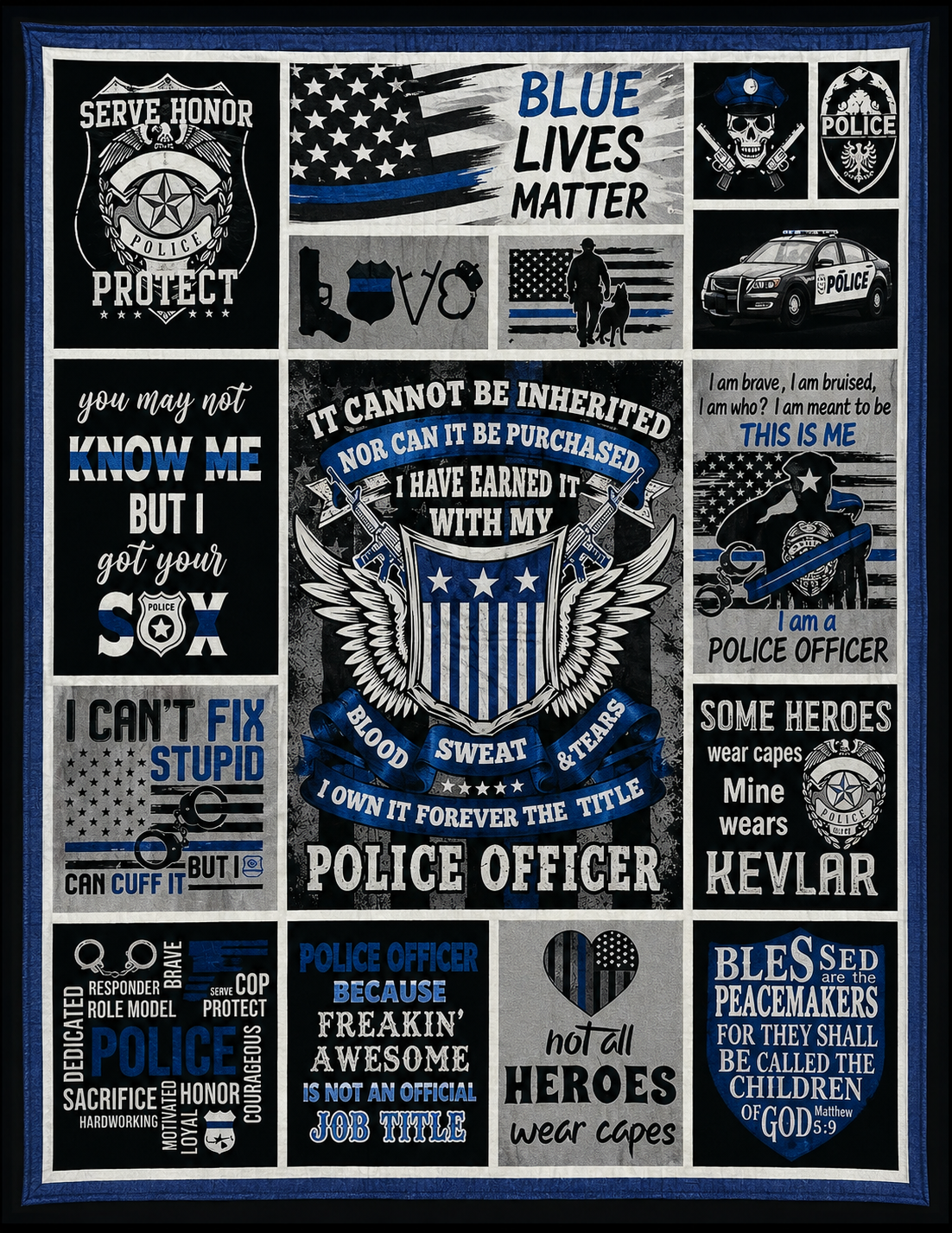 Front view of Police Supporter Blanket
