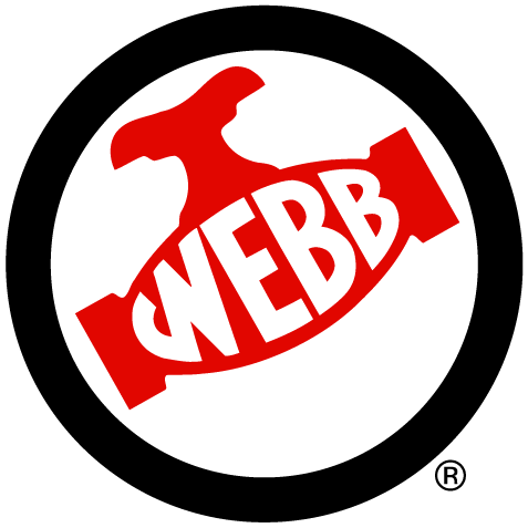 The FWEBB logo with a red hammer and white text on a black background.