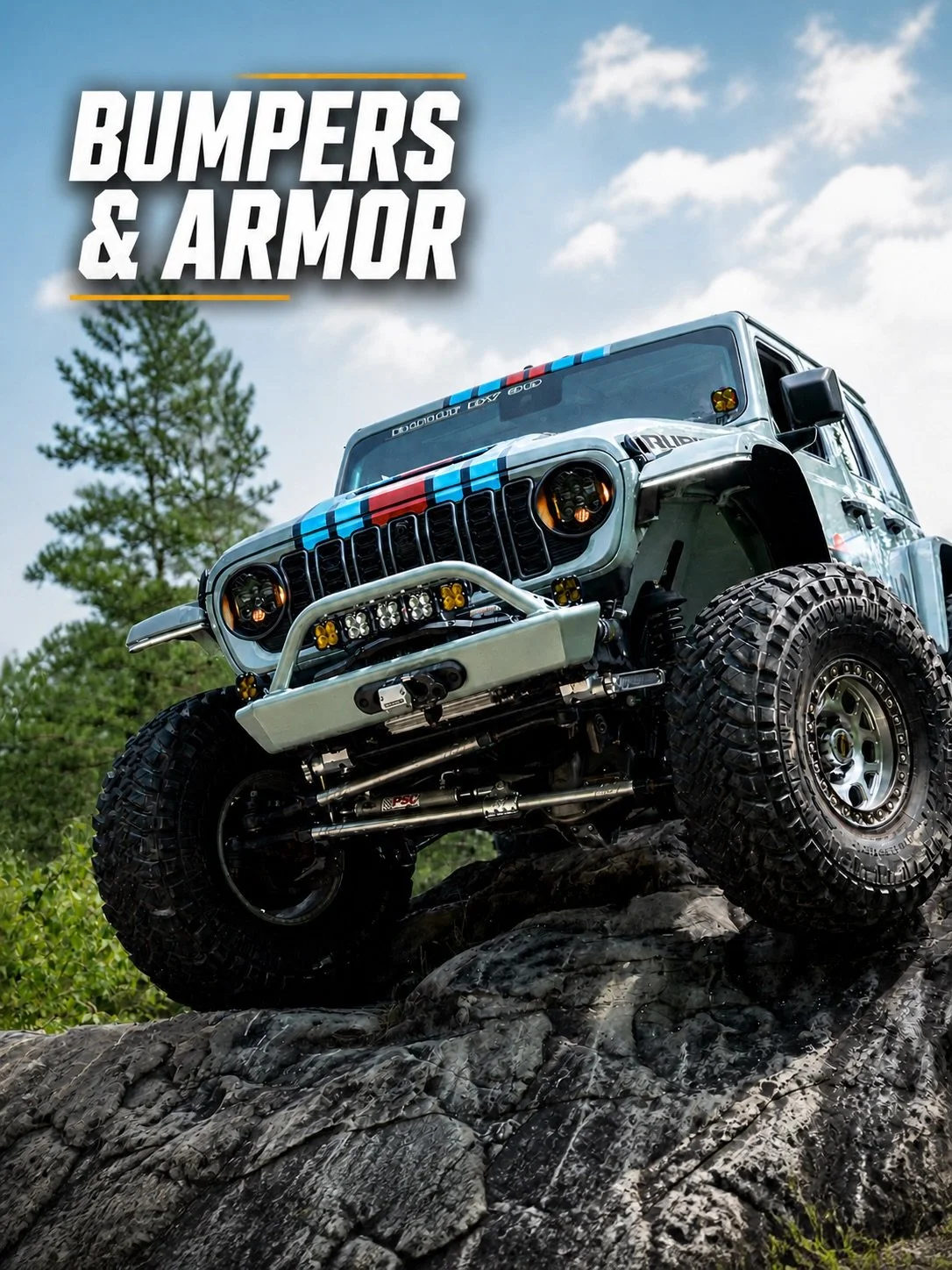 Protect your off road rig!

Re gear to run bigger tires!

Beef up your ride with new wheels and tires

Light up the trail! 

Lift your rig to fit bigger tires

Want a v8?!

Customize your rig!