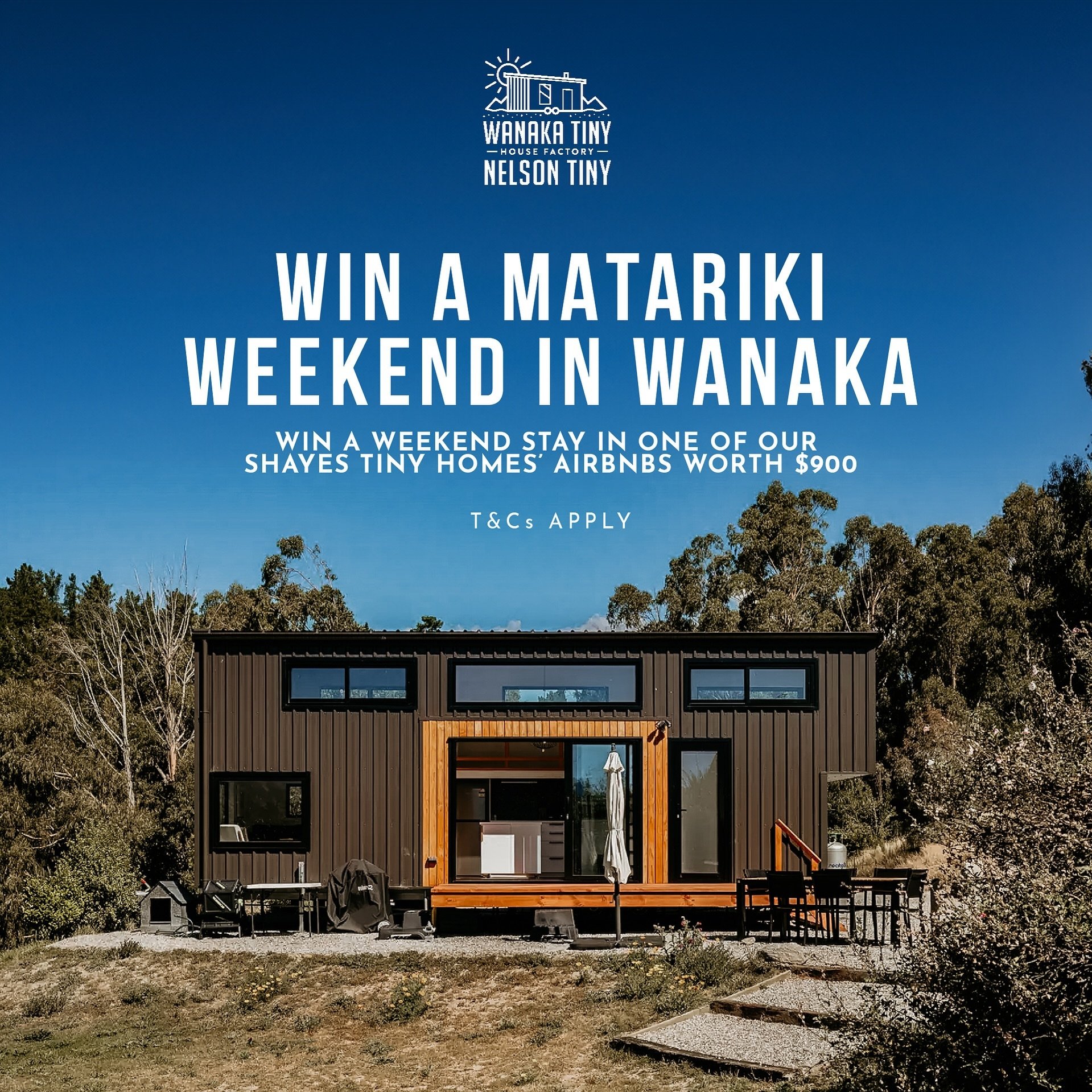 Be in to win a Matariki Weekend in Wanaka worth $900!
Experience the luxury of a Shaye's Tiny Home @shayes_tiny_homes built by Wanaka Tiny, enjoying the fabulous Lake Wanaka Matariki celebrations.
To be in the draw, enter your details on our website.