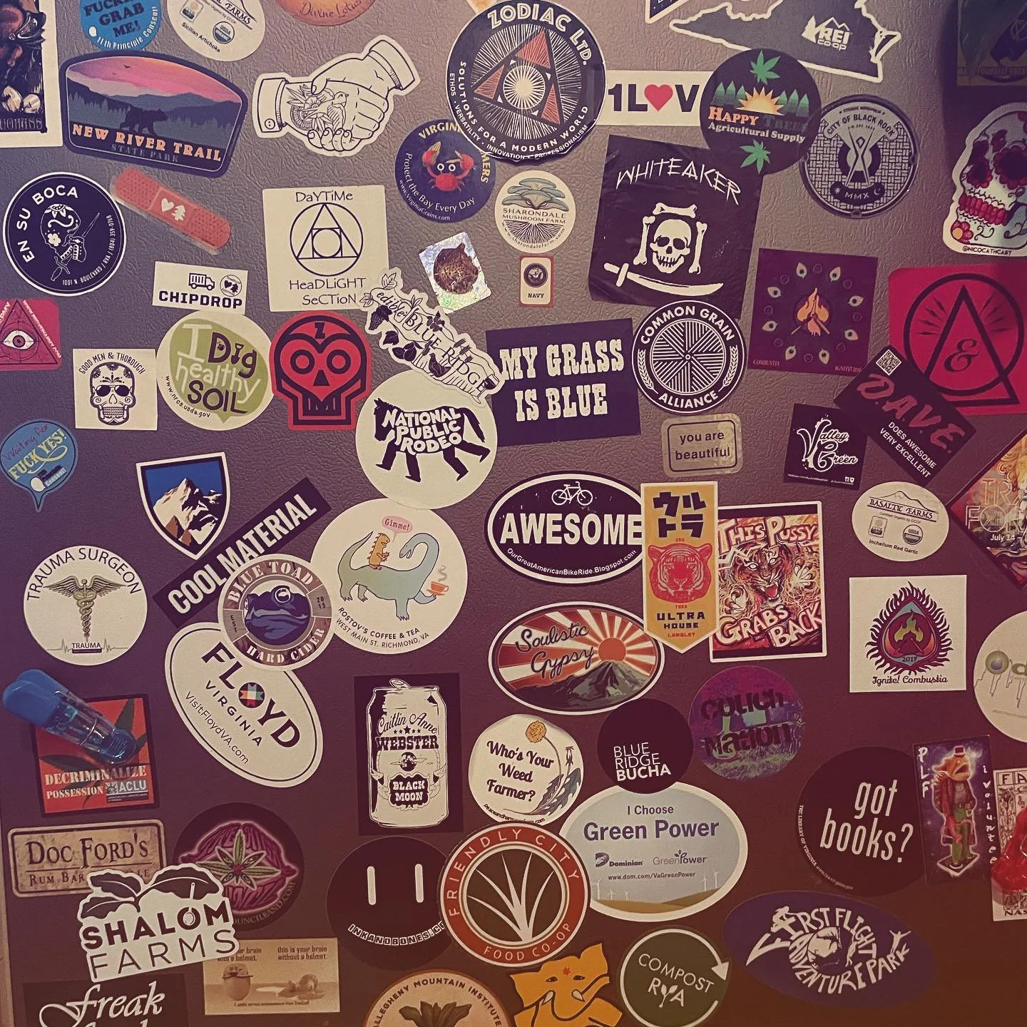Love seeing a sticker in the wild. (In this case it&rsquo;s my neighbors fridge but still kinda wild)