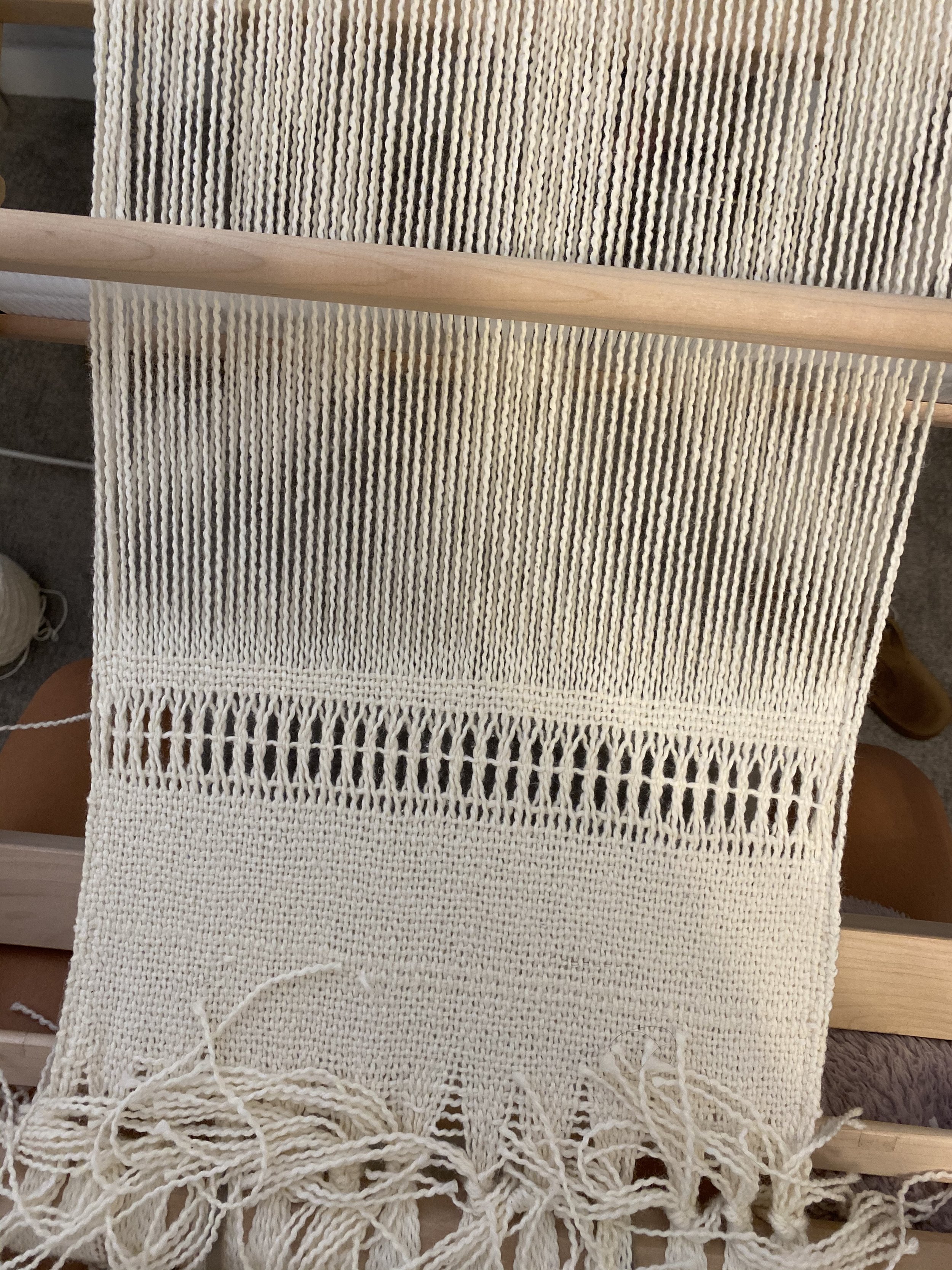 Woven Scarf with Lace Detailing