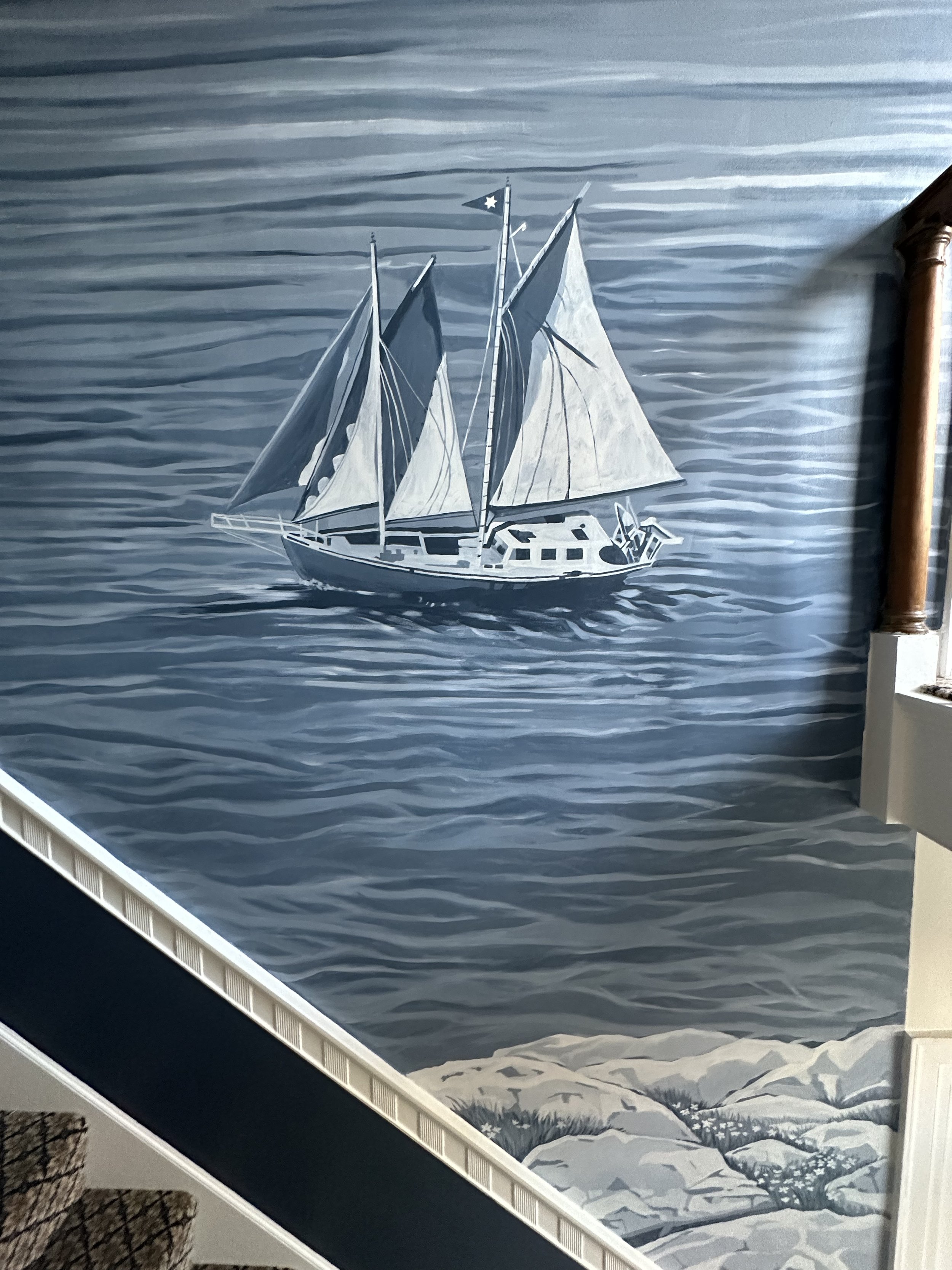 Gloucester Schooner featuring Sandy Bay Yacht Club’s flag