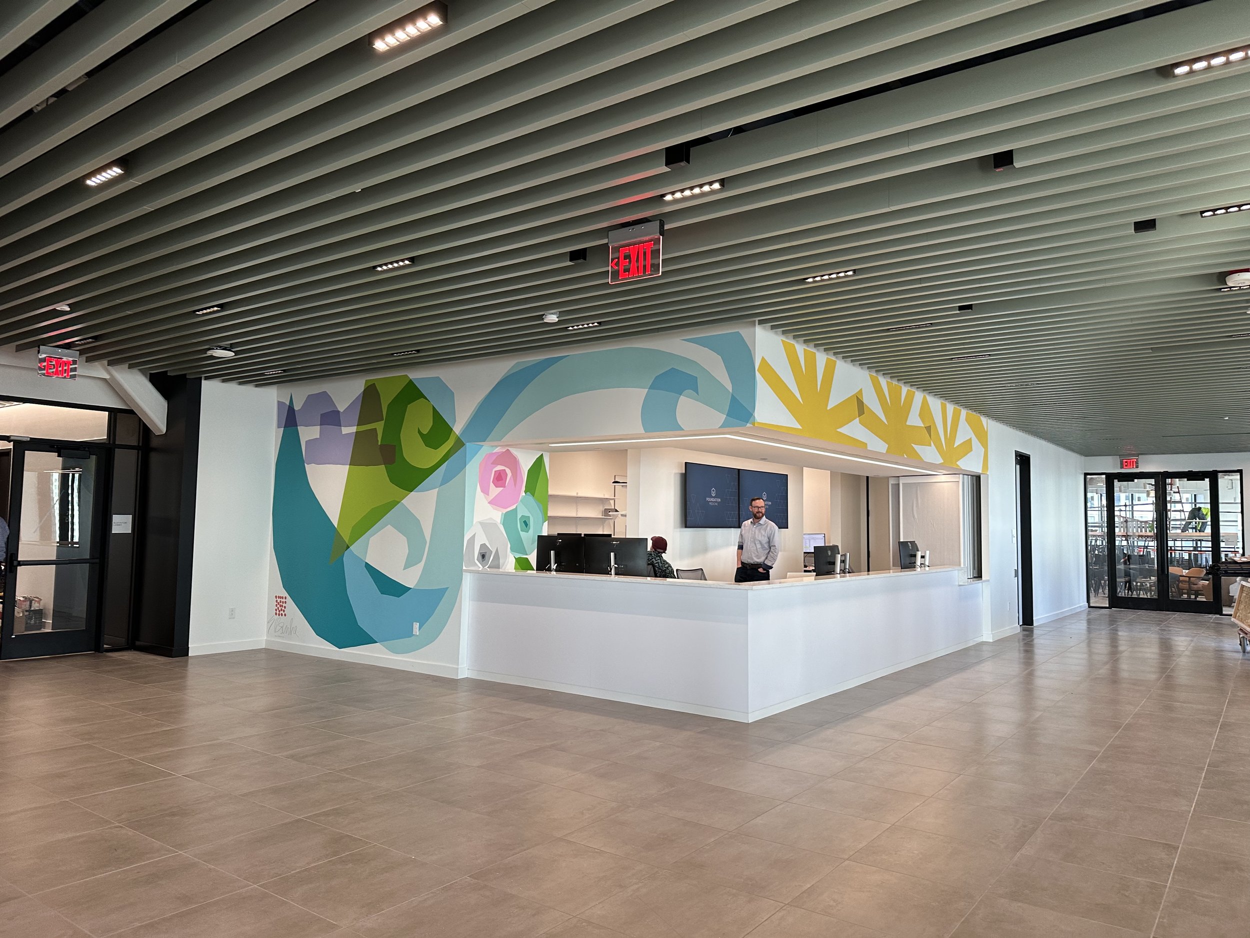 Mural in a biotech office - Seaport, Boston MA