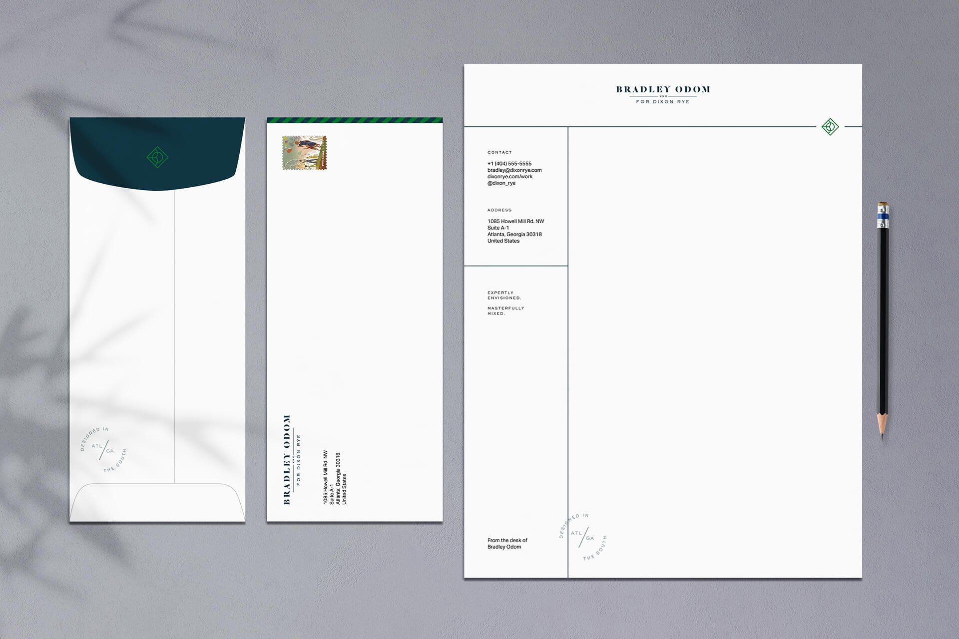 Letterhead and envelope design