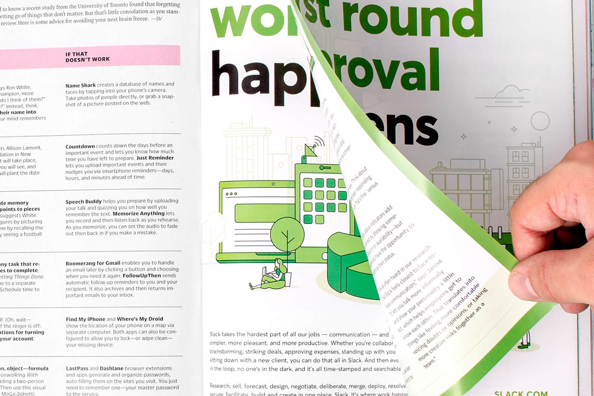 Where Work Happens advertorial gatefold in Fast Company