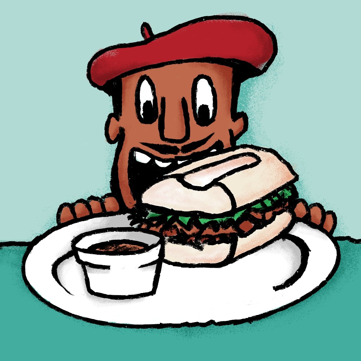 French Dip sandwich illustration