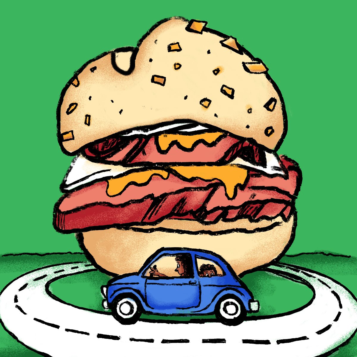 Michigan ham sandwich illustration