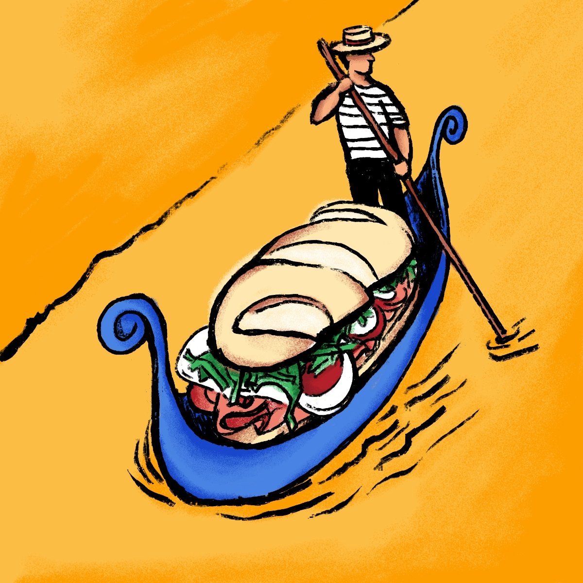 New Jersey Italian Sub sandwich illustration