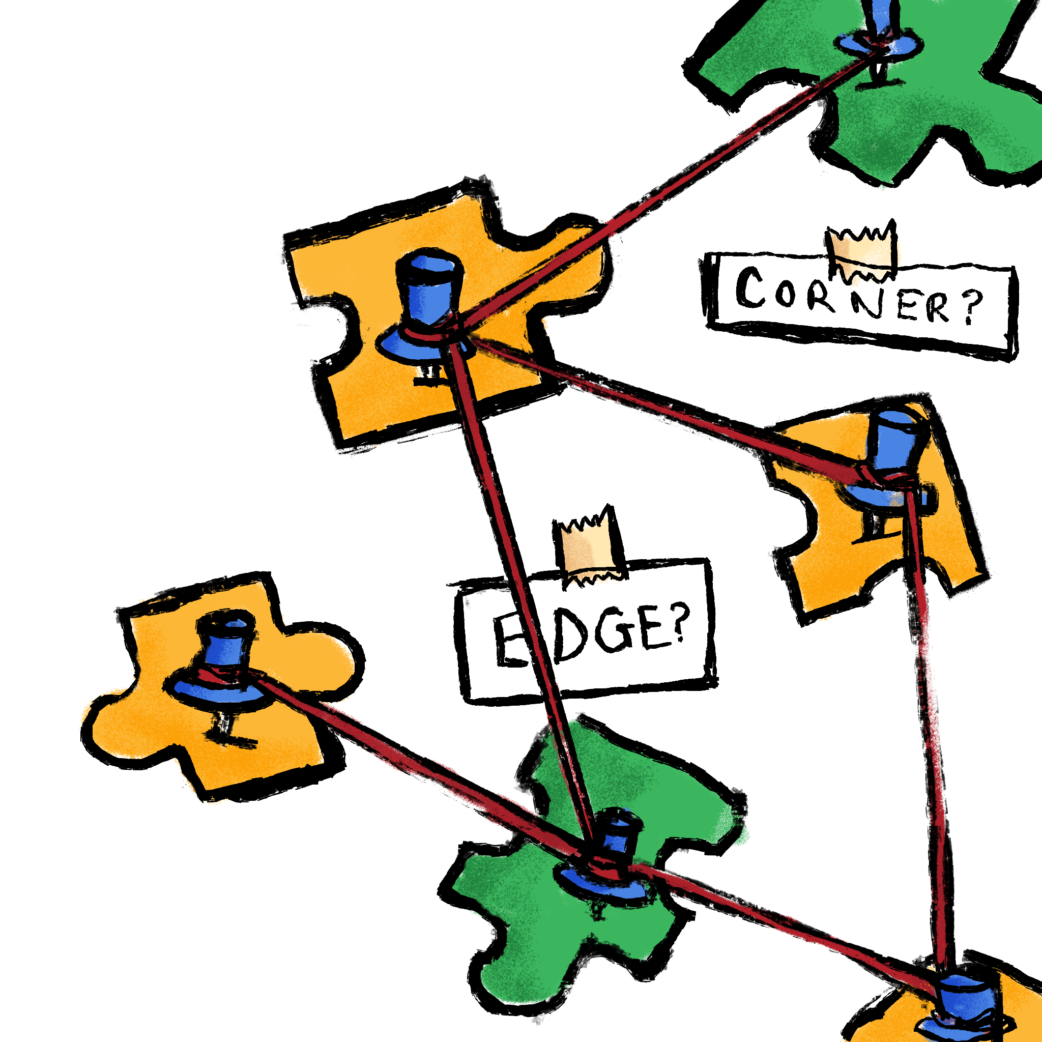 Connecting puzzle pieces illustration