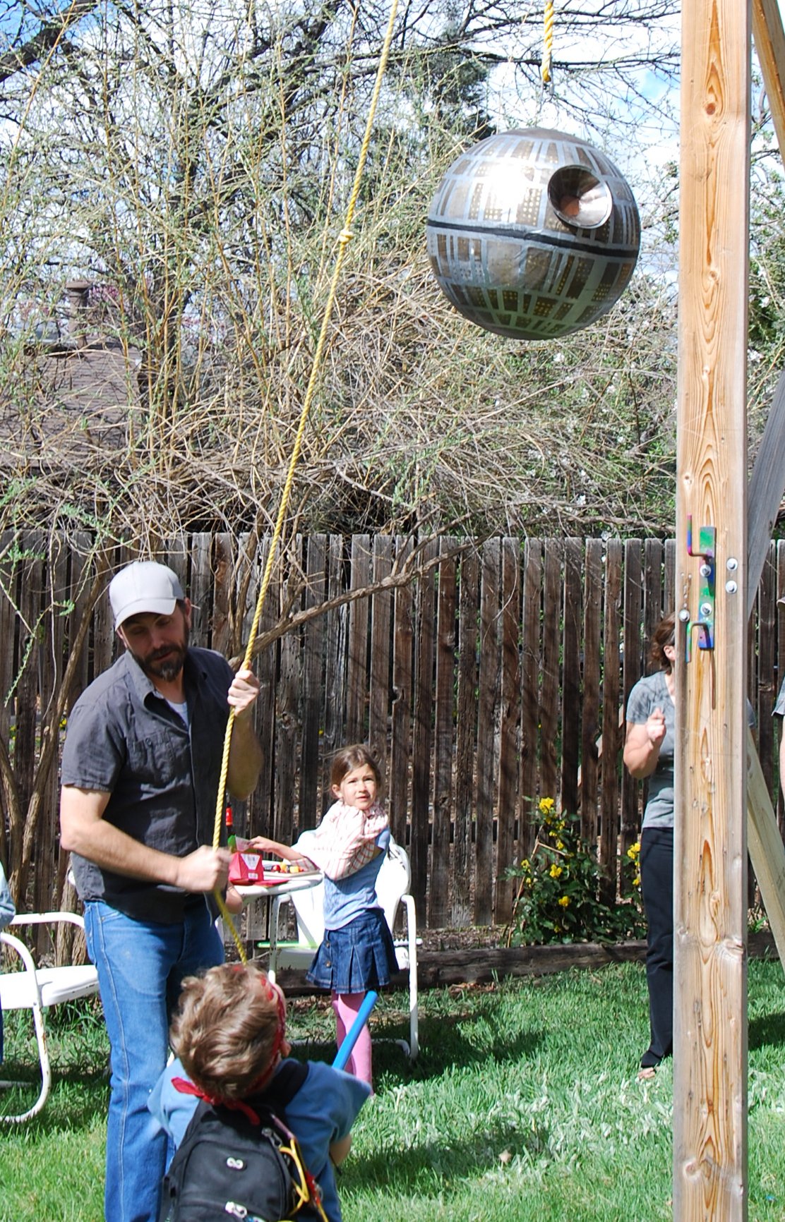 papier mâché Death Star piñata