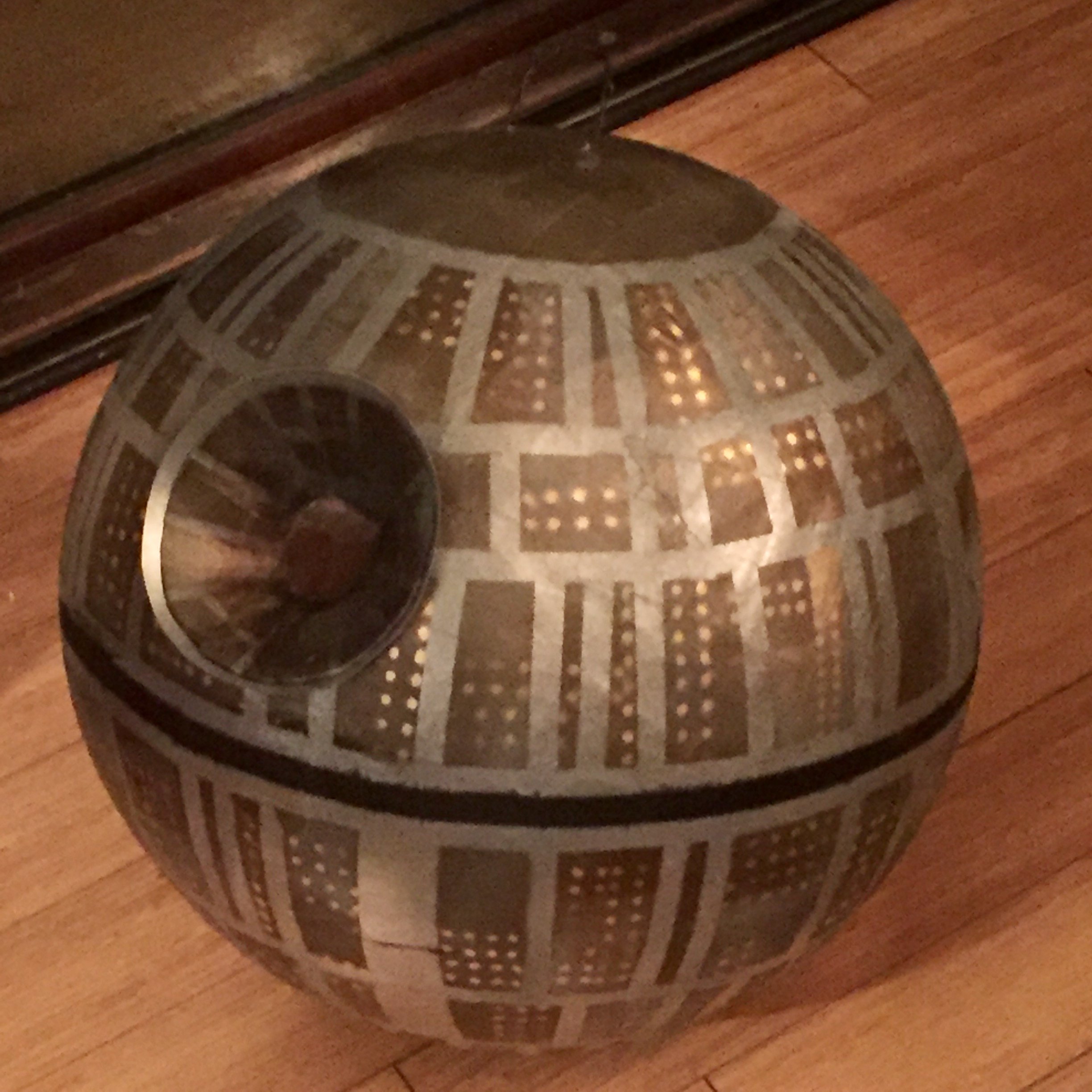 papier mâché Death Star piñata