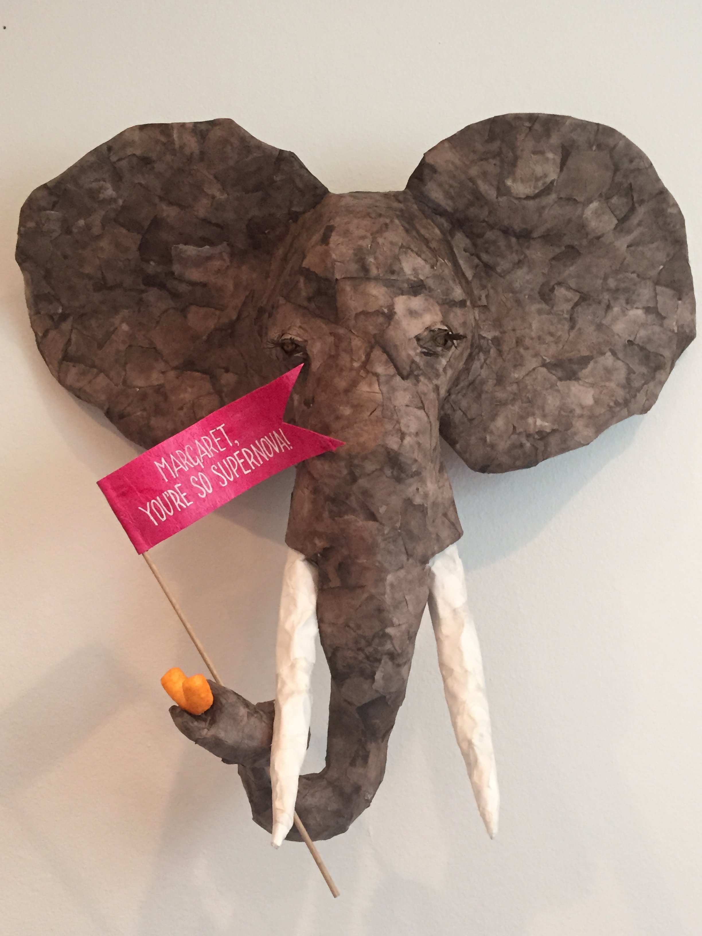 papier mâché elephant