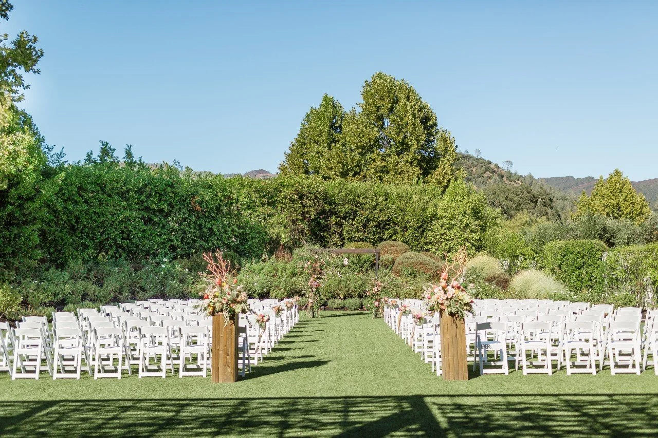 Solage Auberge Wedding Ceremony Site with floral altar
