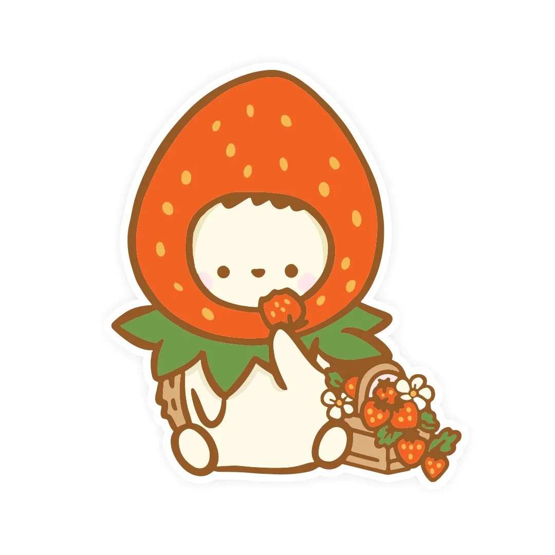 strawberry-hat-vinyl-sticker-enigma-stationery
