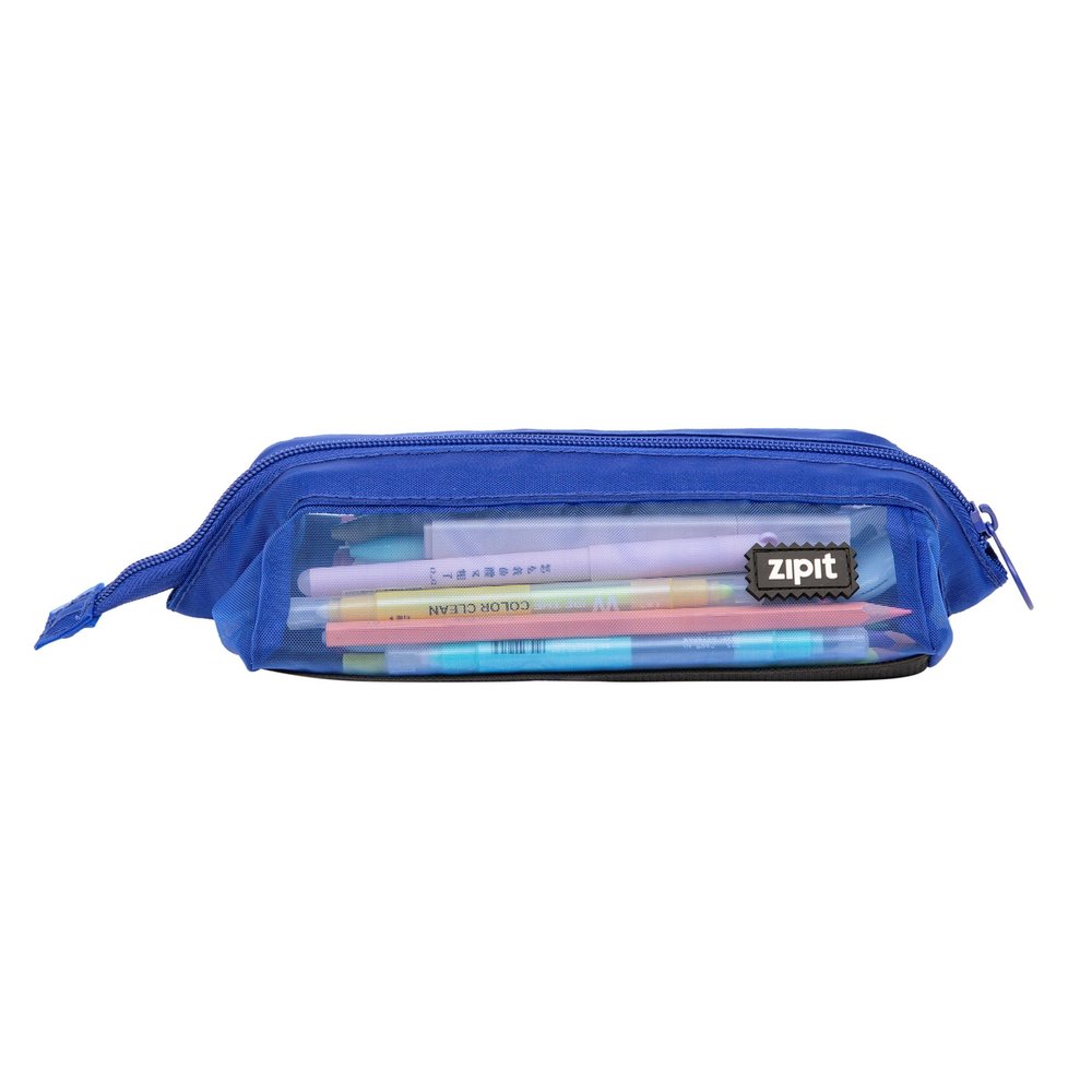 Zip It - Lenny Mesh Pencil Case (Blue) — Enigma Stationery