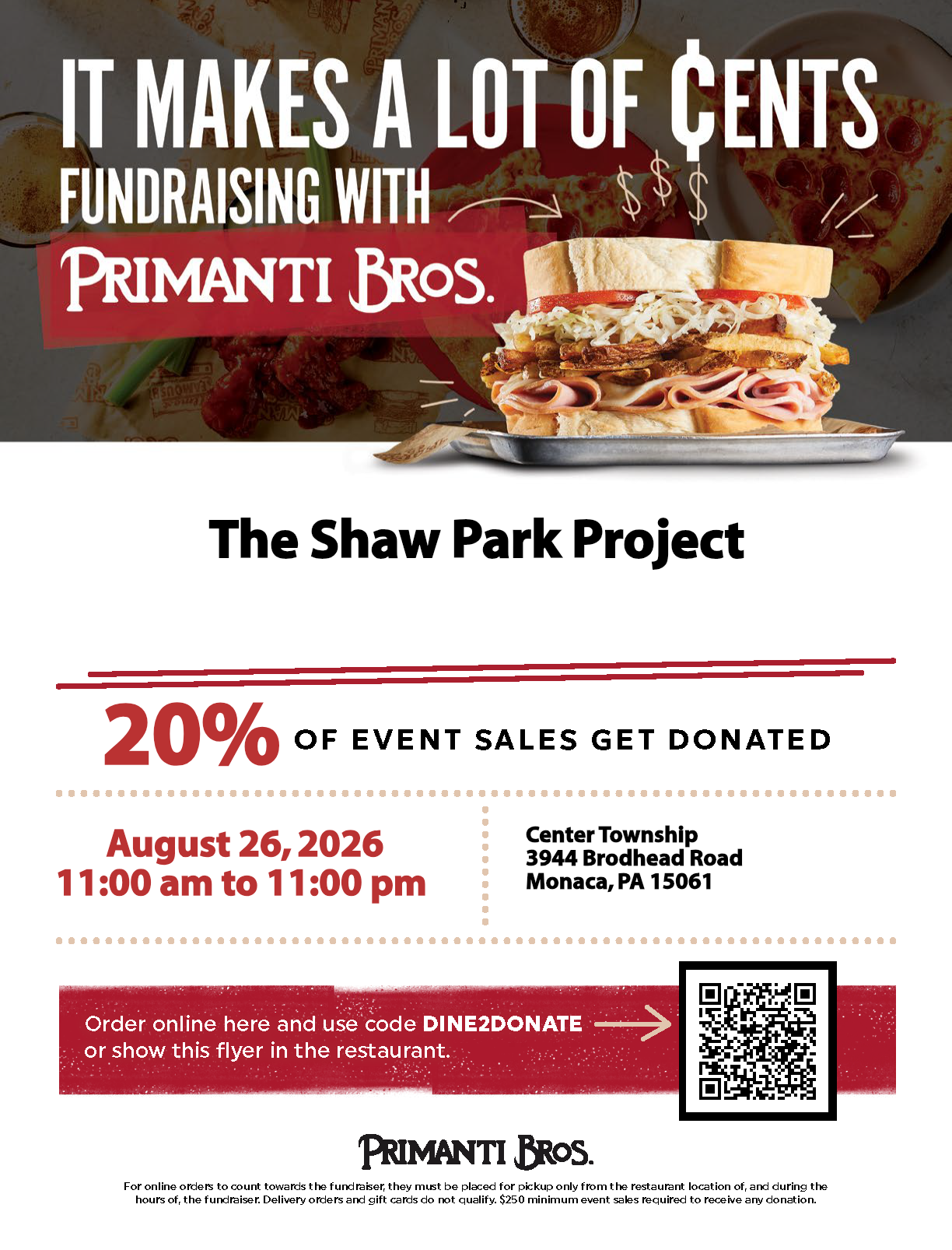 Primanti Bros. Fundraiser