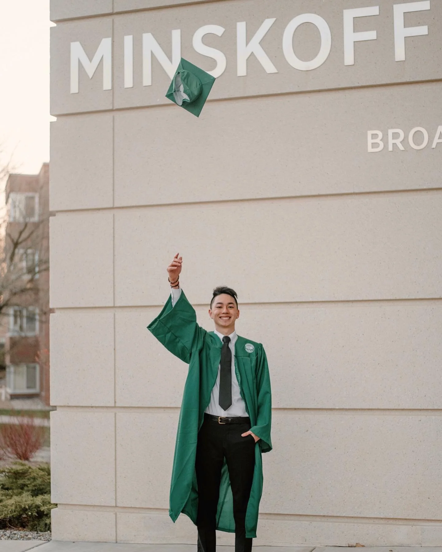The Broad College of Business is a really cool place to get photos 🙌🏻 Sam and I raced against the sunset to get over here in time to take some photos! It&rsquo;s always extra meaningful to get photos done in front of your college 🎓
&bull;
#photogr