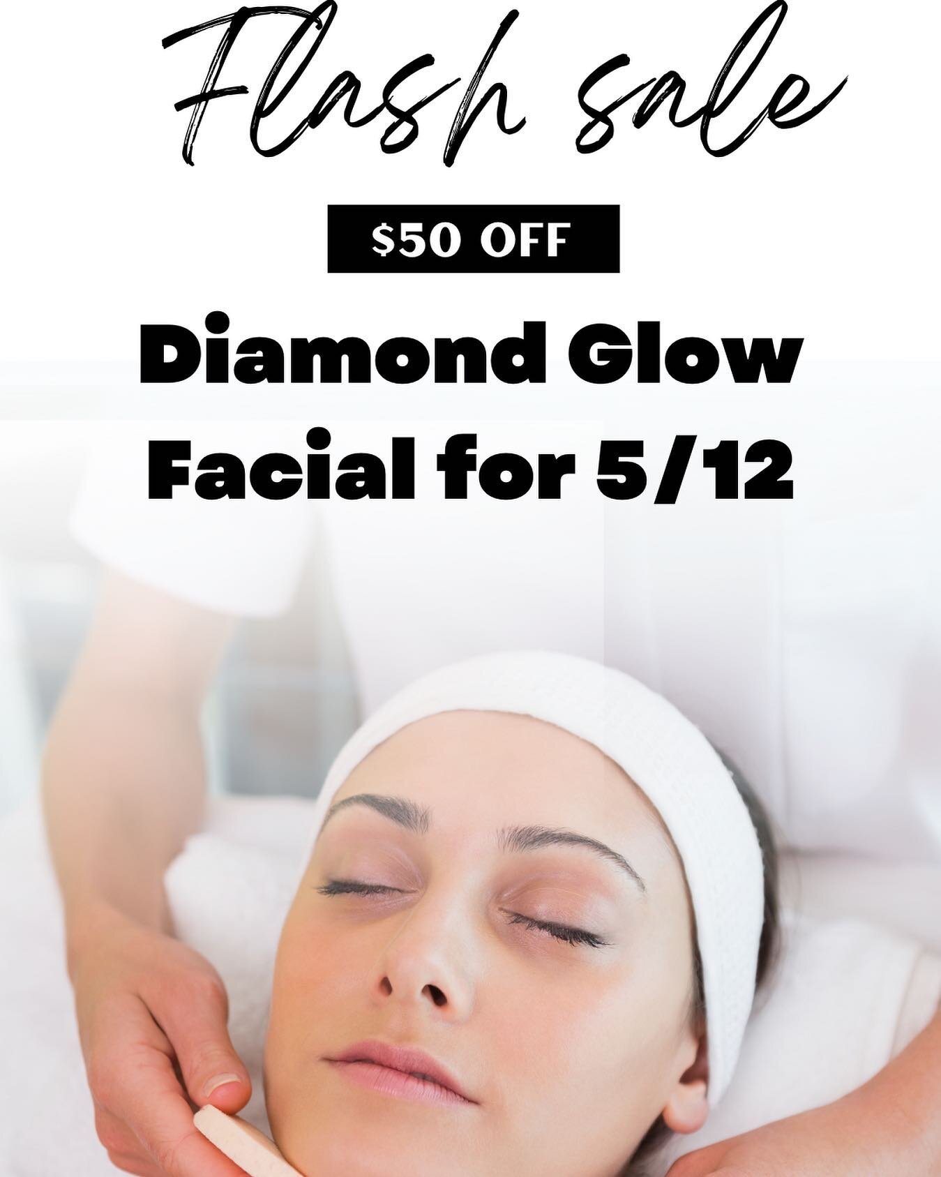 💎Get your skin ready for summer tomorrow with a $150 Diamond glow facial! Treat mom before the big weekend and get her a Diamond Glow facial on Friday in Windham!