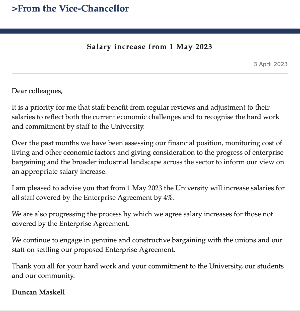 31 March 2023