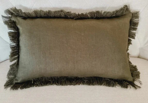 Olive green Fringe Pillow Case.jpg