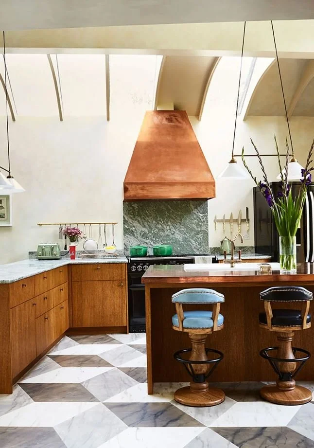 Kitchen with skylight showing how direct overhead light affects paint color accuracy-ardisenostudio