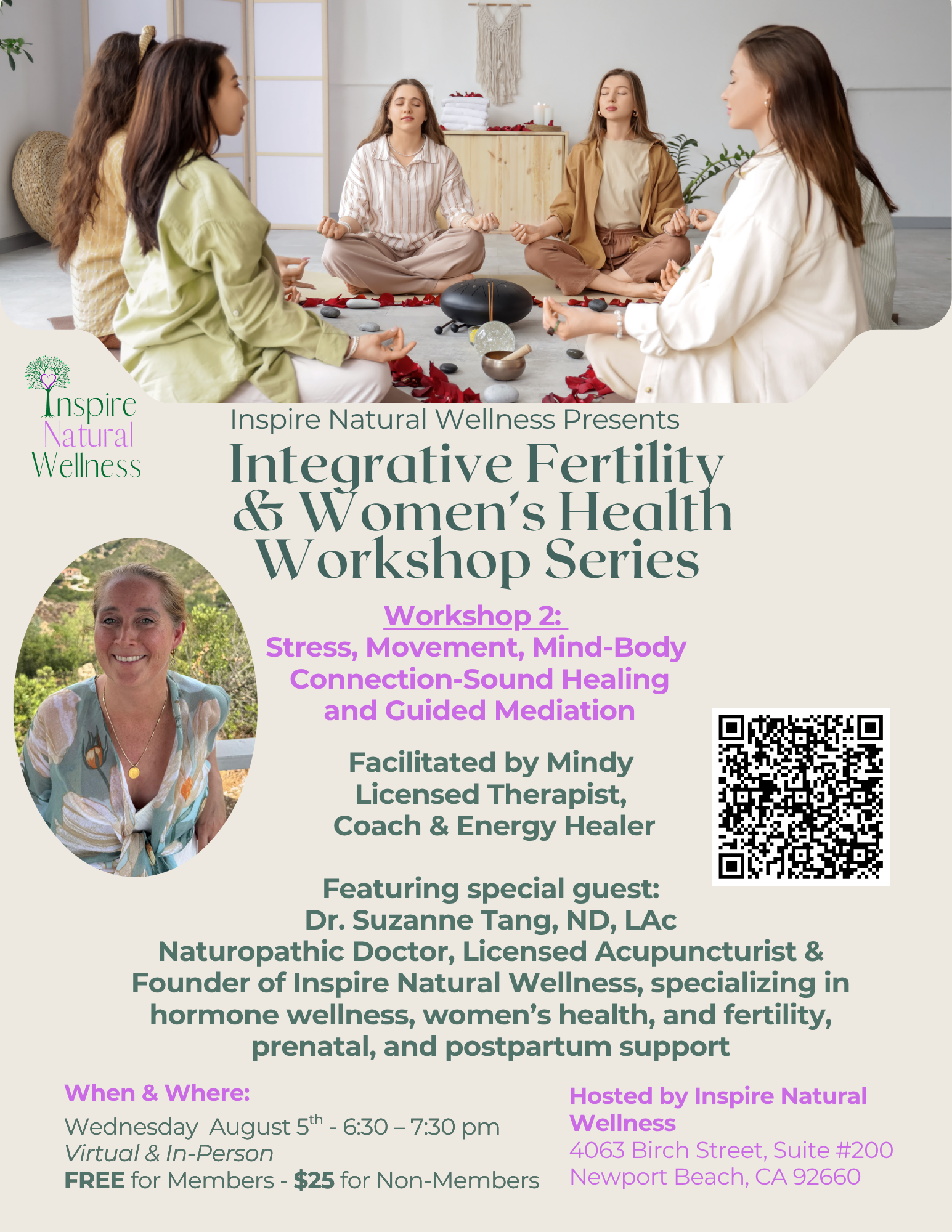 8/5: Integrative Fertility & Women’s Health Workshop Series with Mindy Kaya (HYBRID)