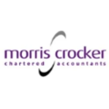Morris Crocker Chartered Accountants logo with a purple and black swoosh design.